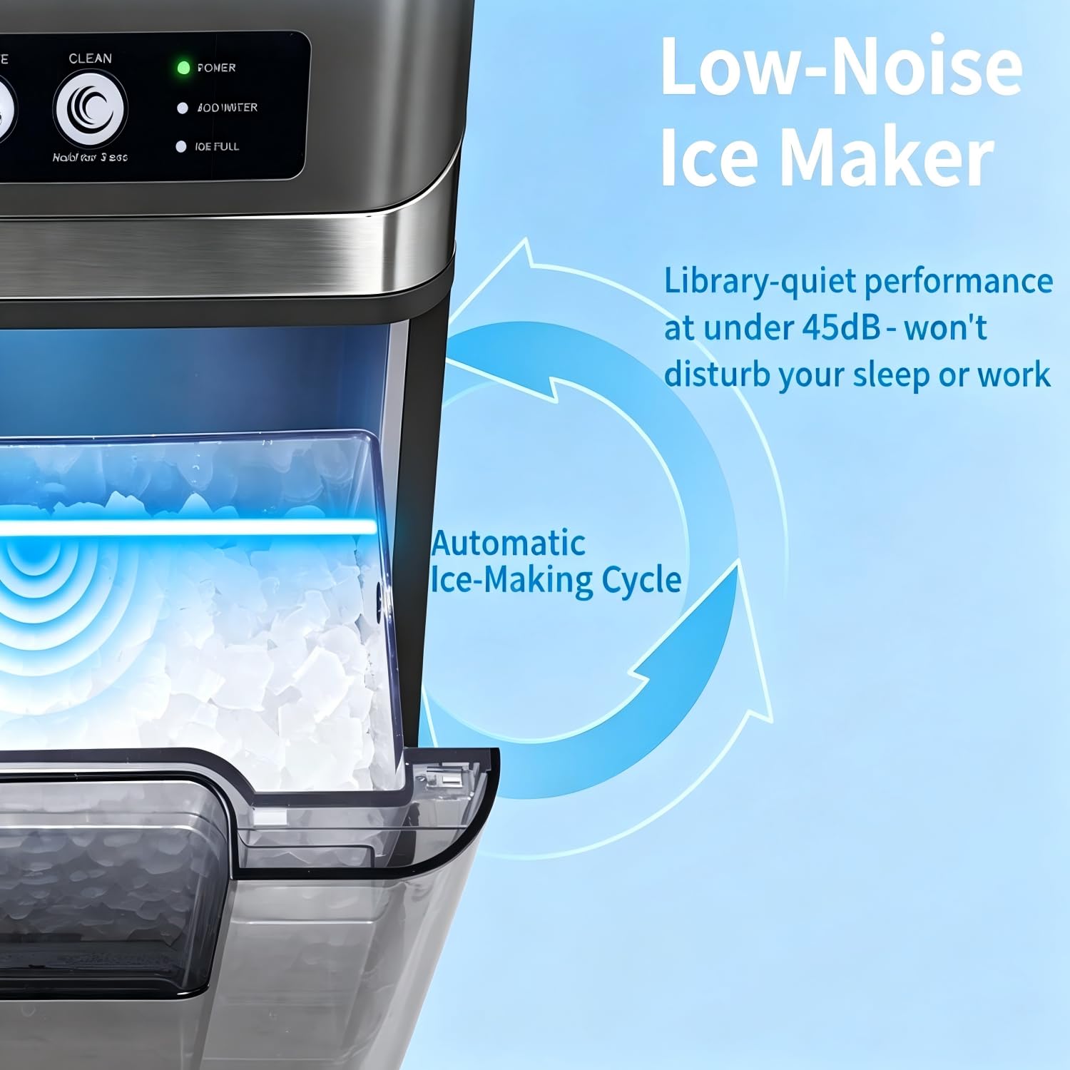 Compact Silver Nugget Ice Maker