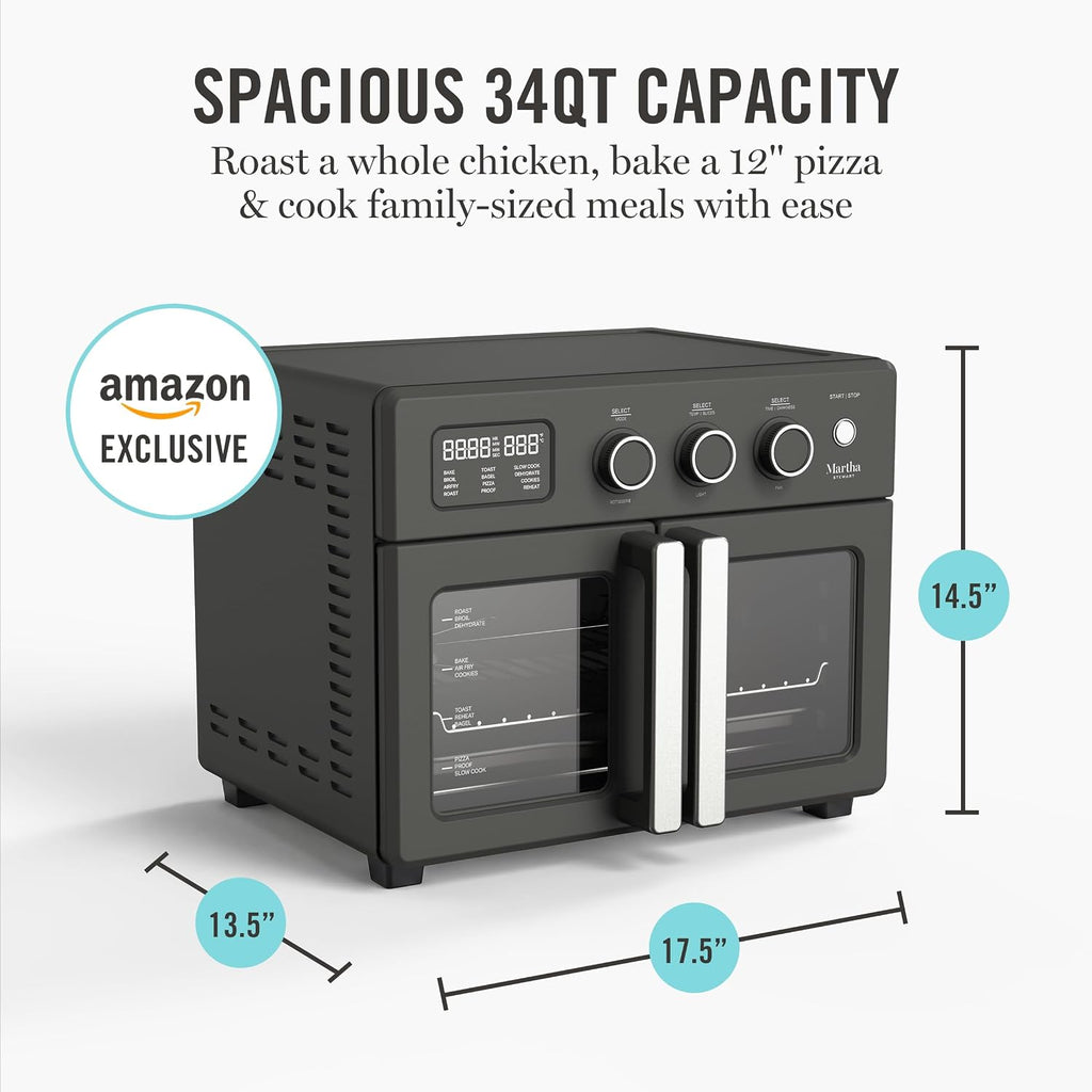 12-in-1 Caviar Gray French Door Air Fryer Oven