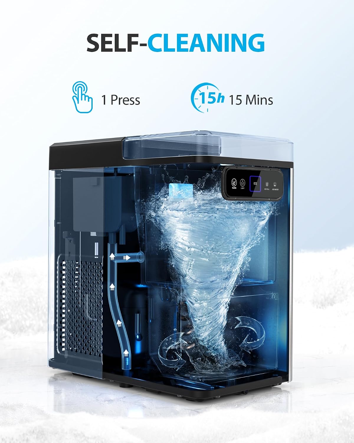 Black Countertop Nugget Ice Maker