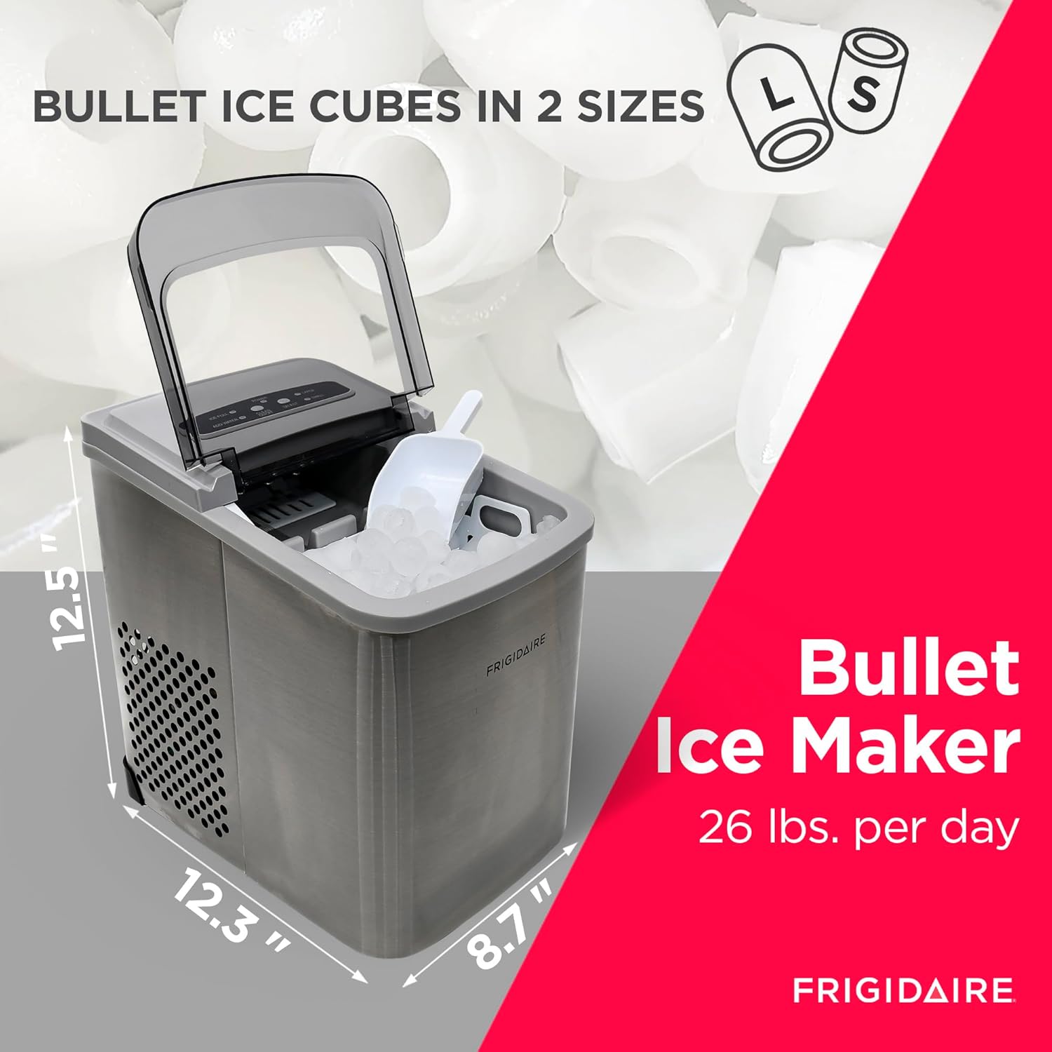 Stainless Compact Ice Maker