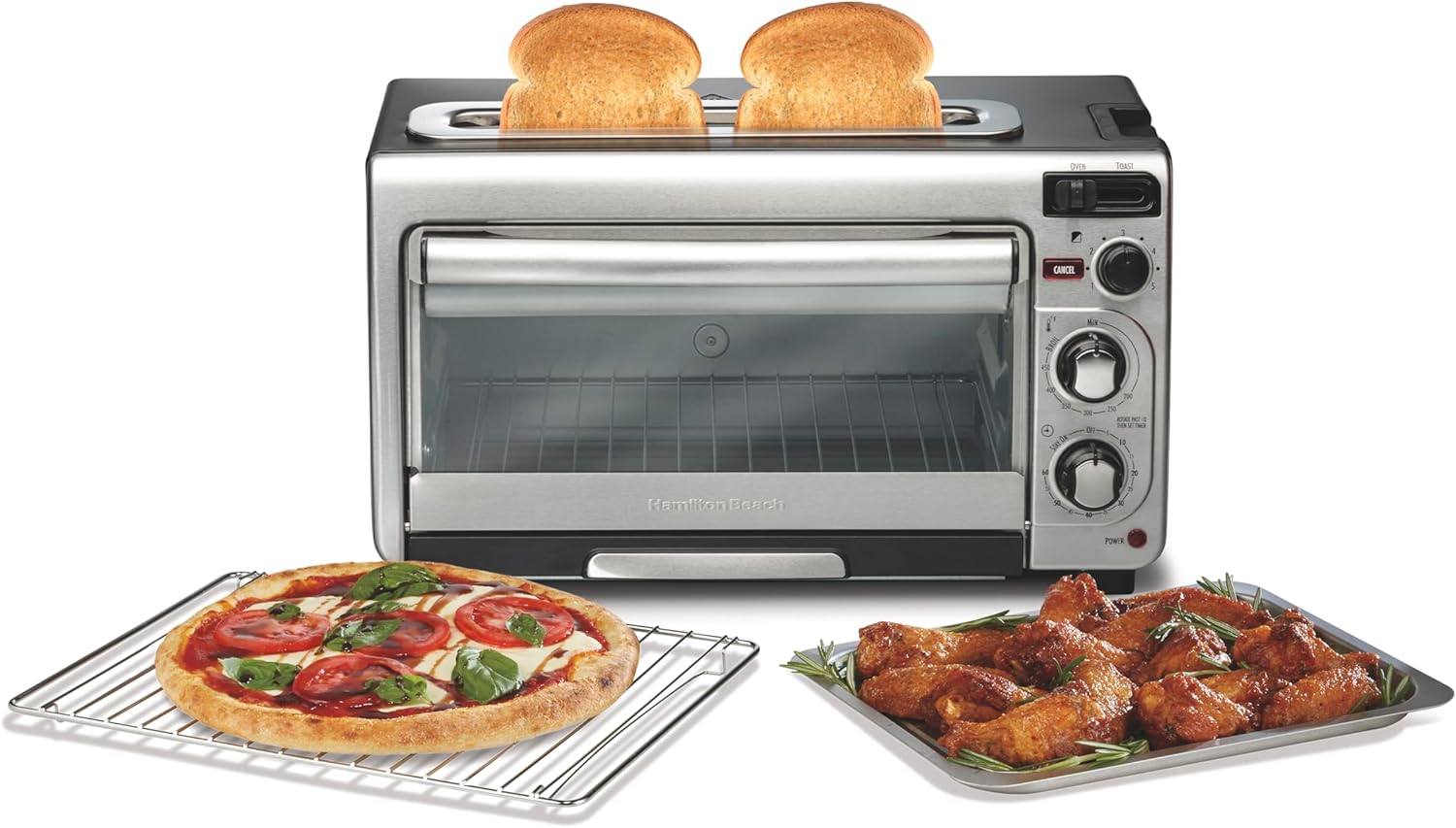 2-in-1 Stainless Steel Toaster Oven