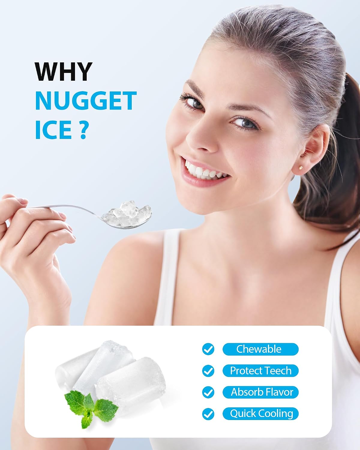 Black Countertop Nugget Ice Maker