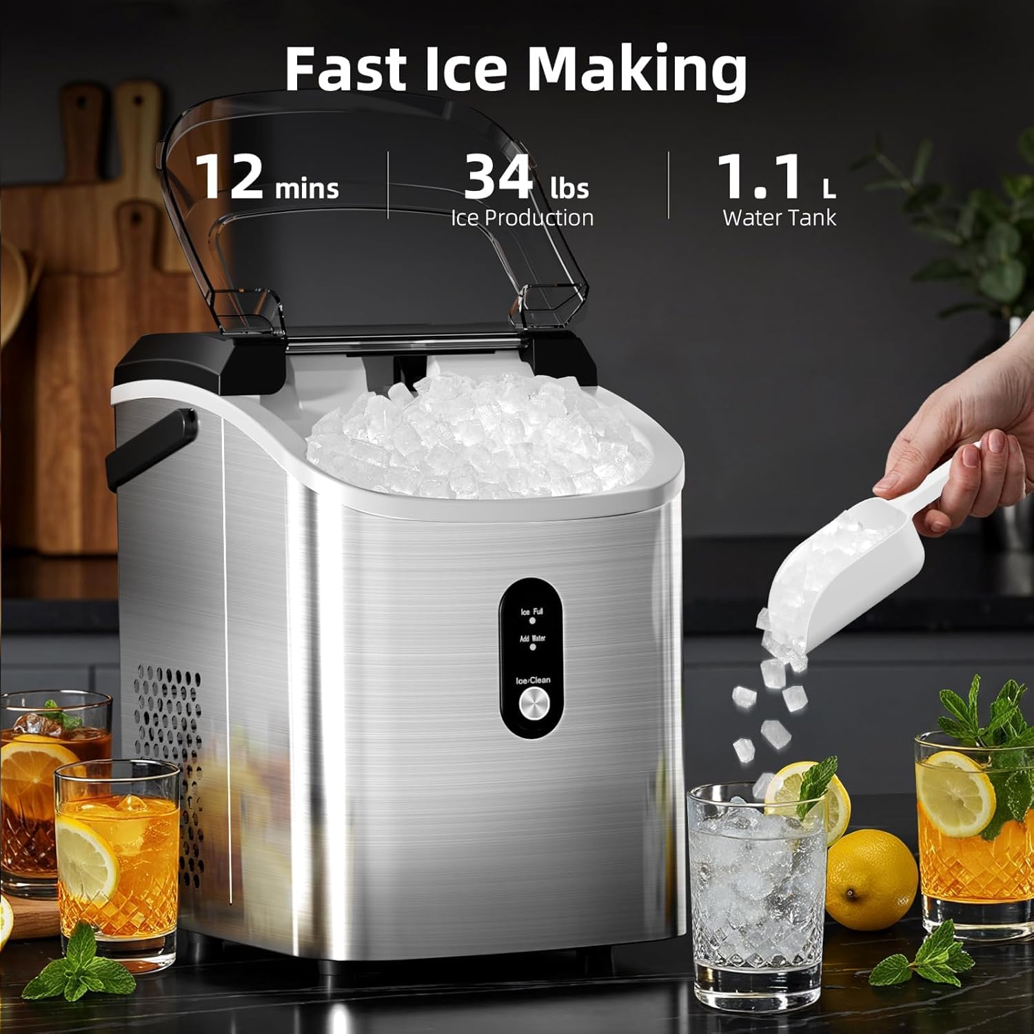 Stainless Nugget Ice Maker