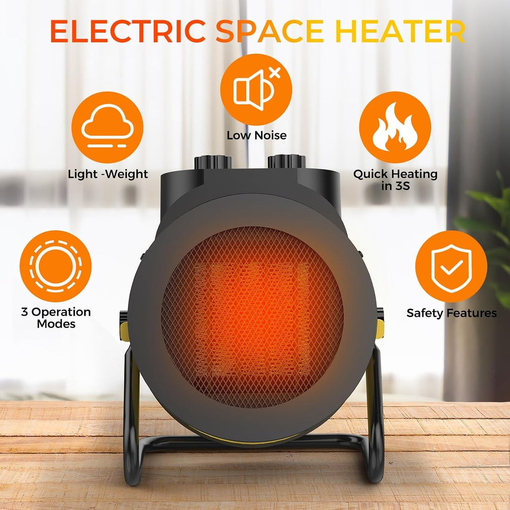 1500W Yellow Portable PTC Space Heater