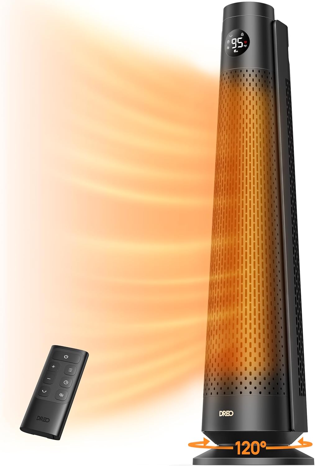 30" Black Oscillating Space Heater with Remote Control