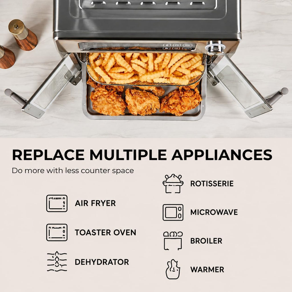 24-Function Stainless Steel French Door Air Fryer Oven