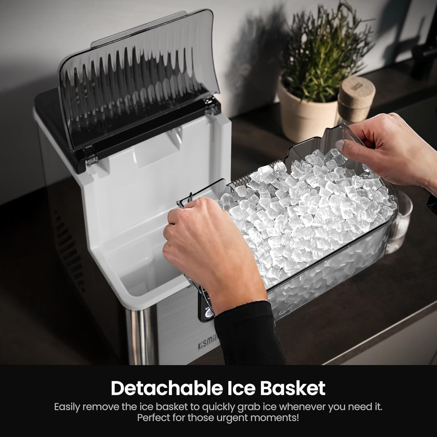 Silver Portable Nugget Ice Maker