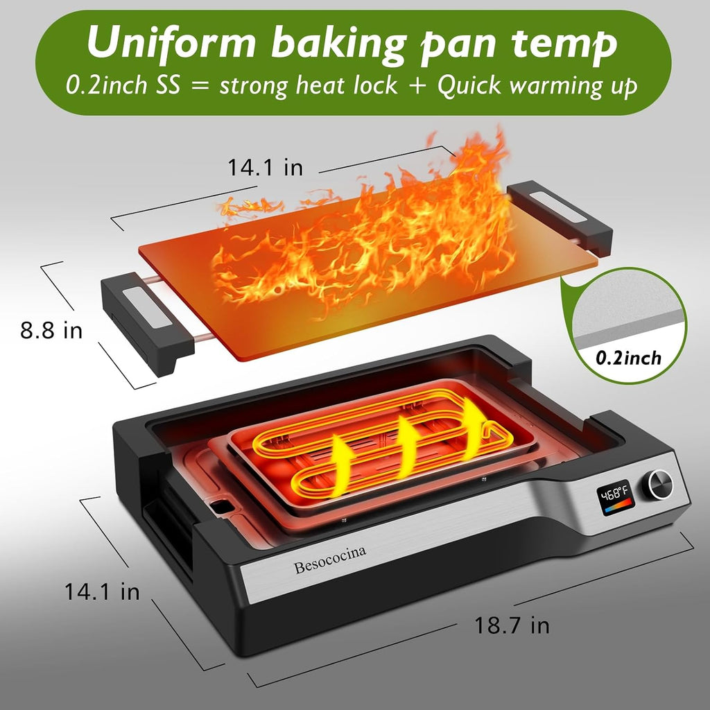 14in Stainless Steel Electric Griddle