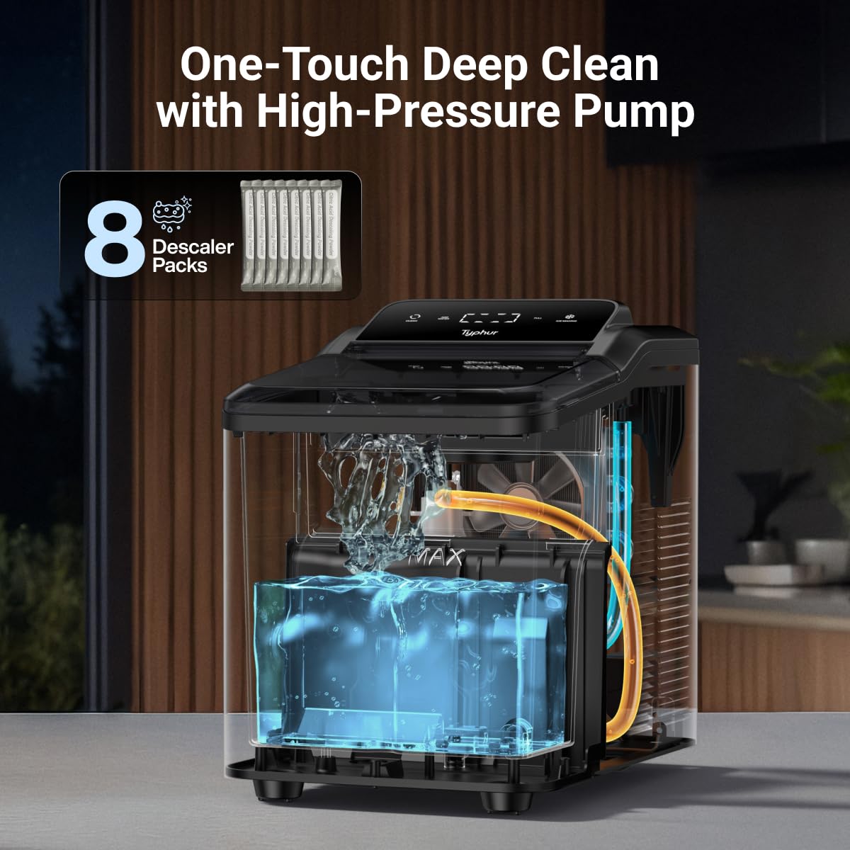 Stainless Steel Self-Cleaning Nugget Ice Maker