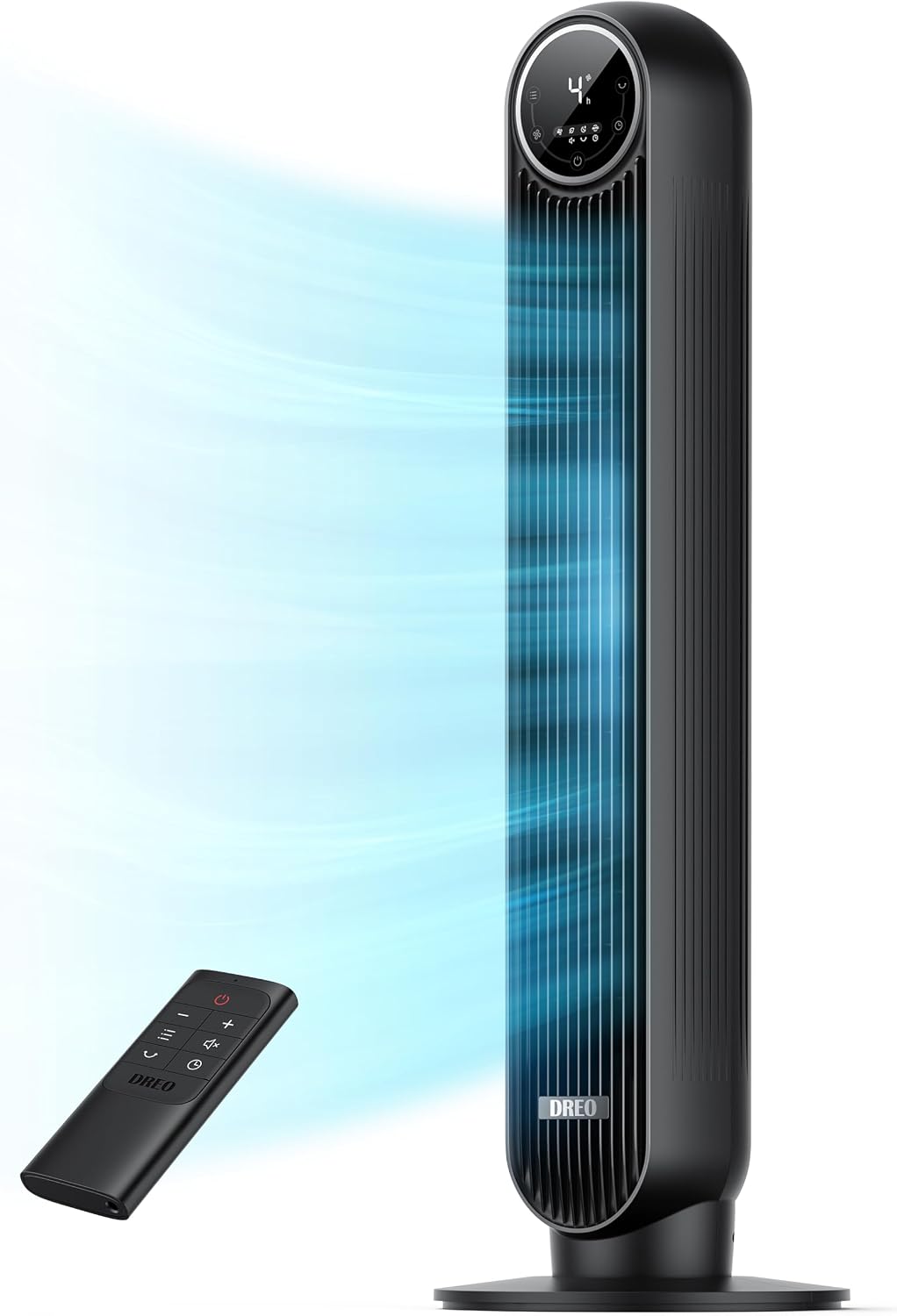 Upgraded Black Quiet DC Tower Fan with Remote Control