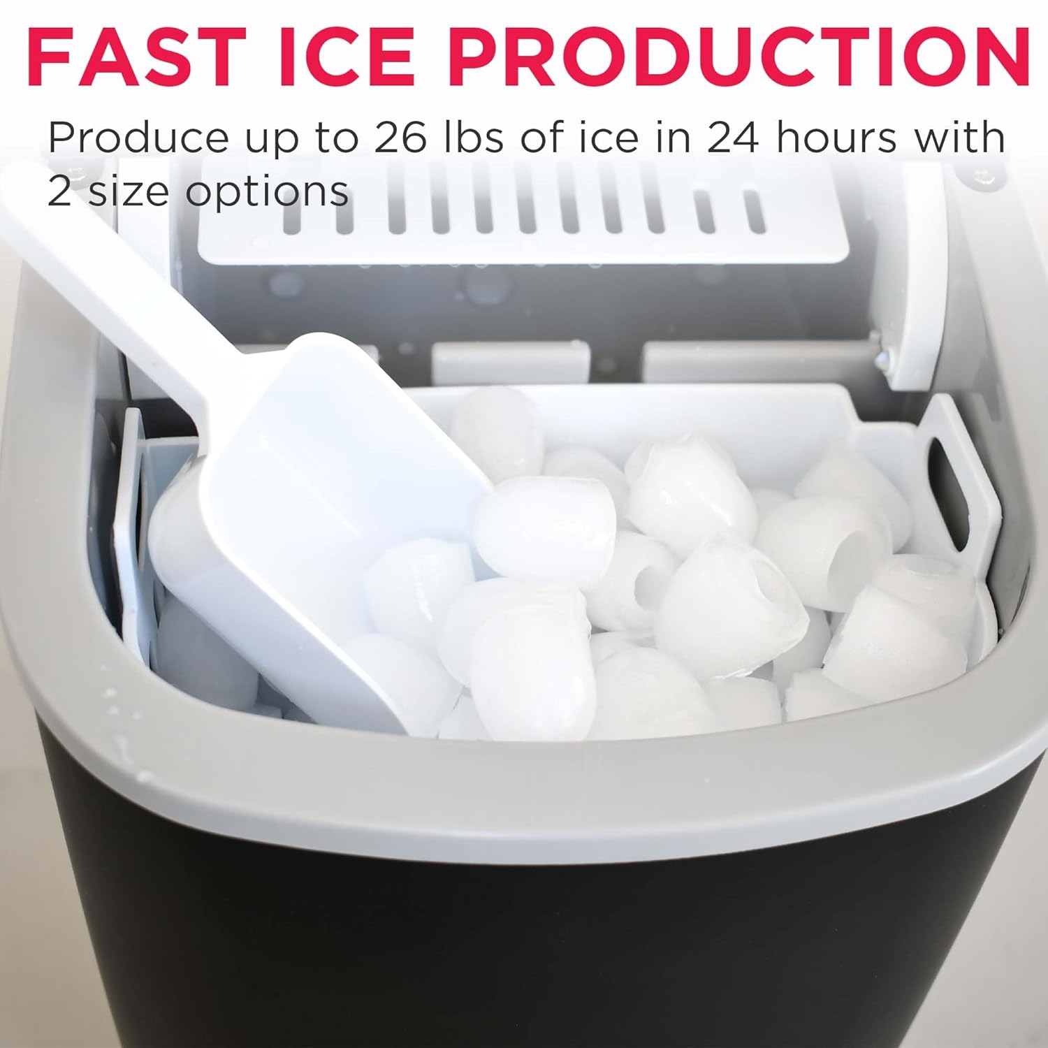 Black Compact Countertop Ice Maker