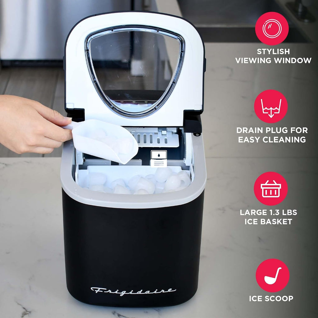 Black Compact Countertop Ice Maker