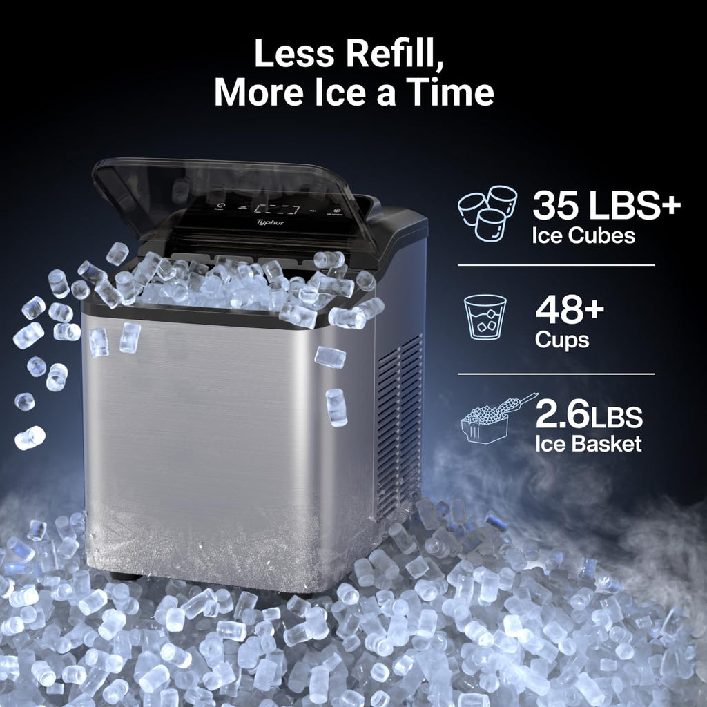Stainless Steel Self-Cleaning Nugget Ice Maker