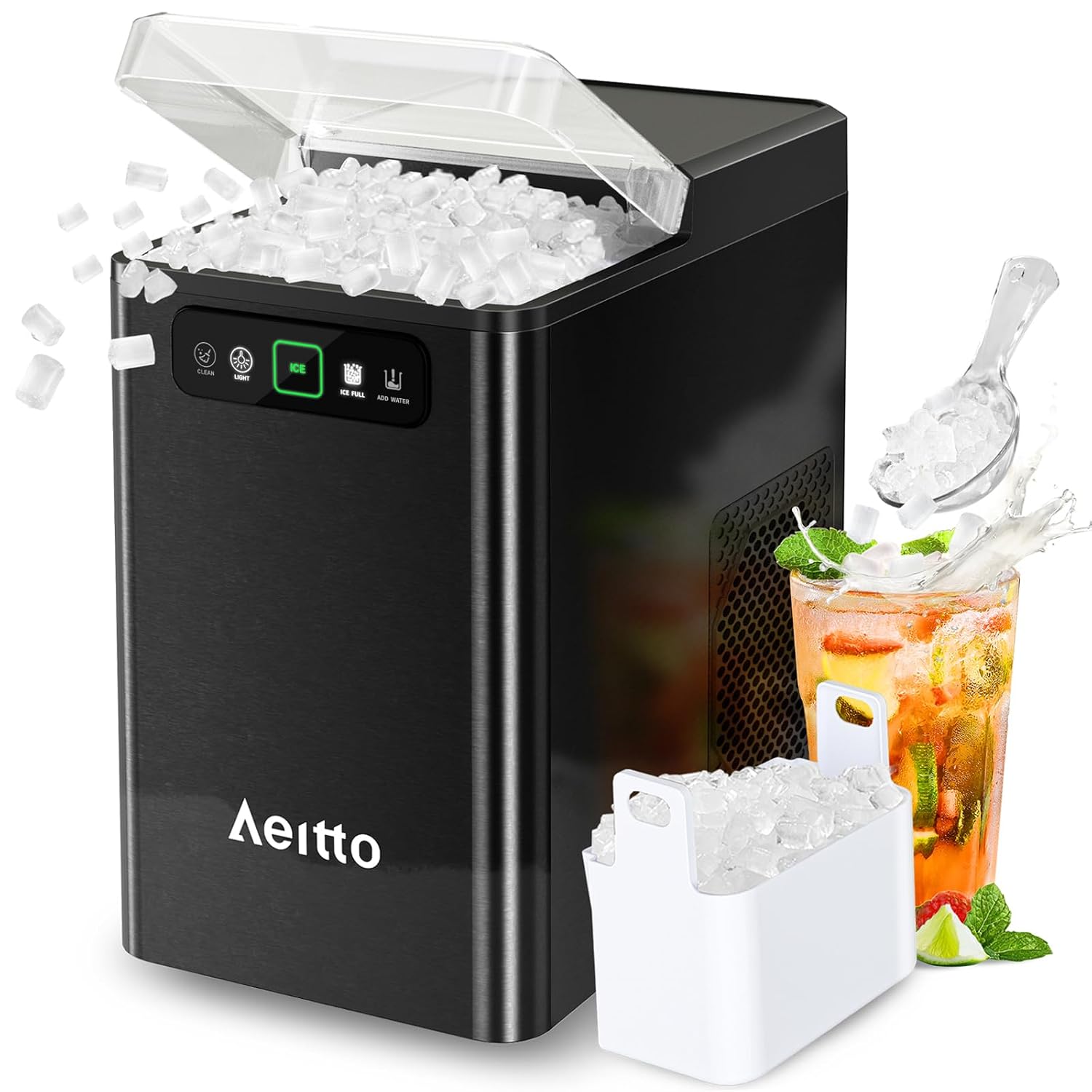 Black Countertop Nugget Ice Maker