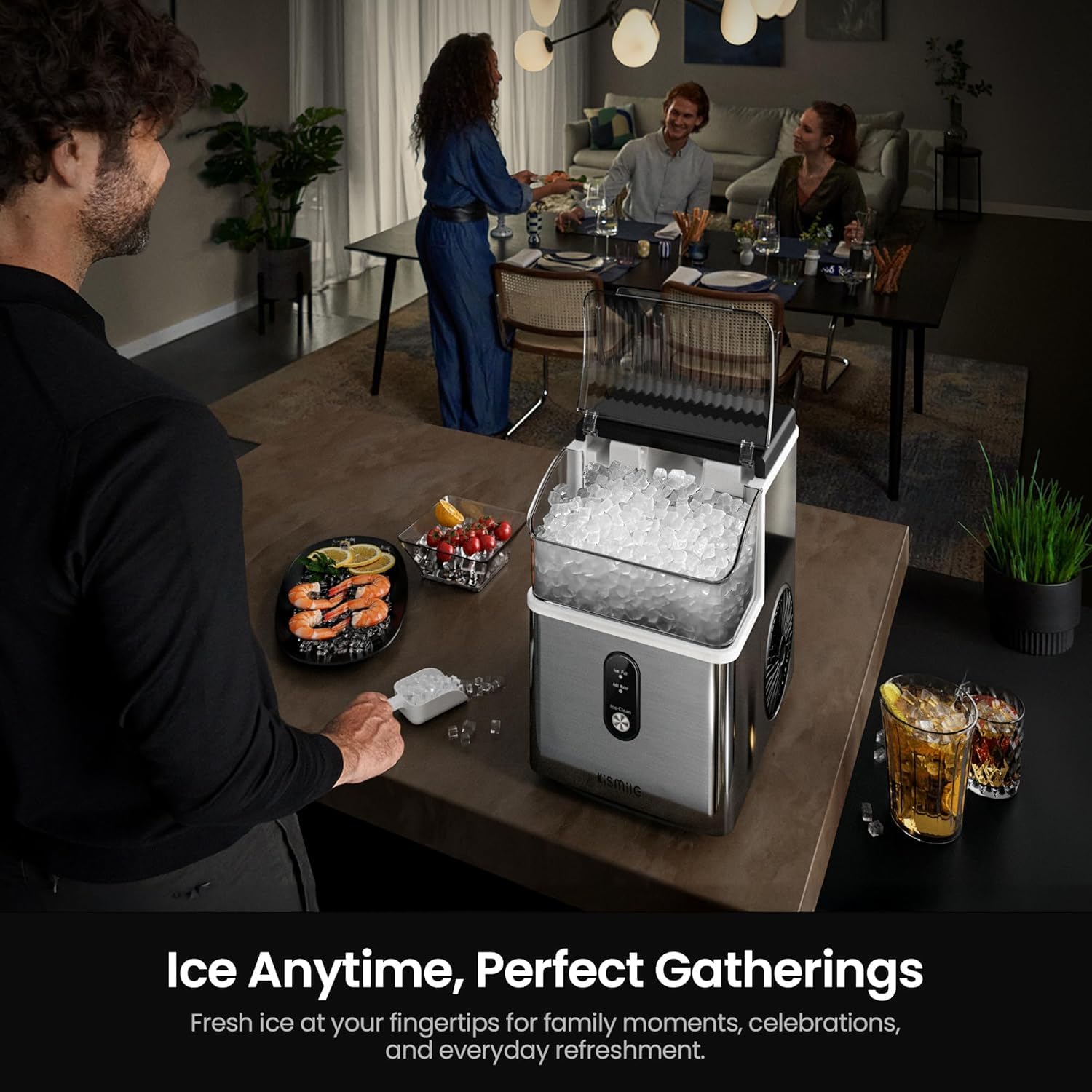 Silver Portable Nugget Ice Maker