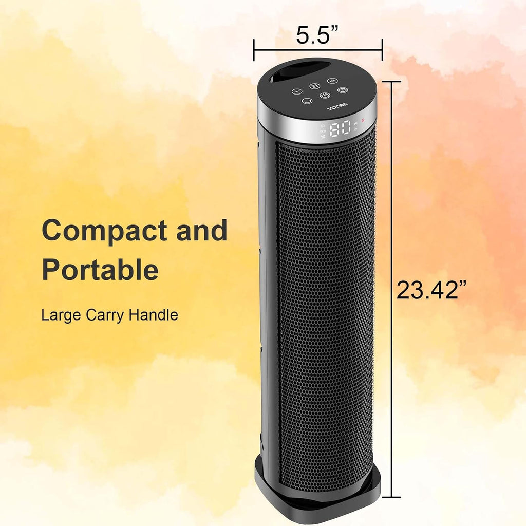24" Oscillating PTC Tower Heater