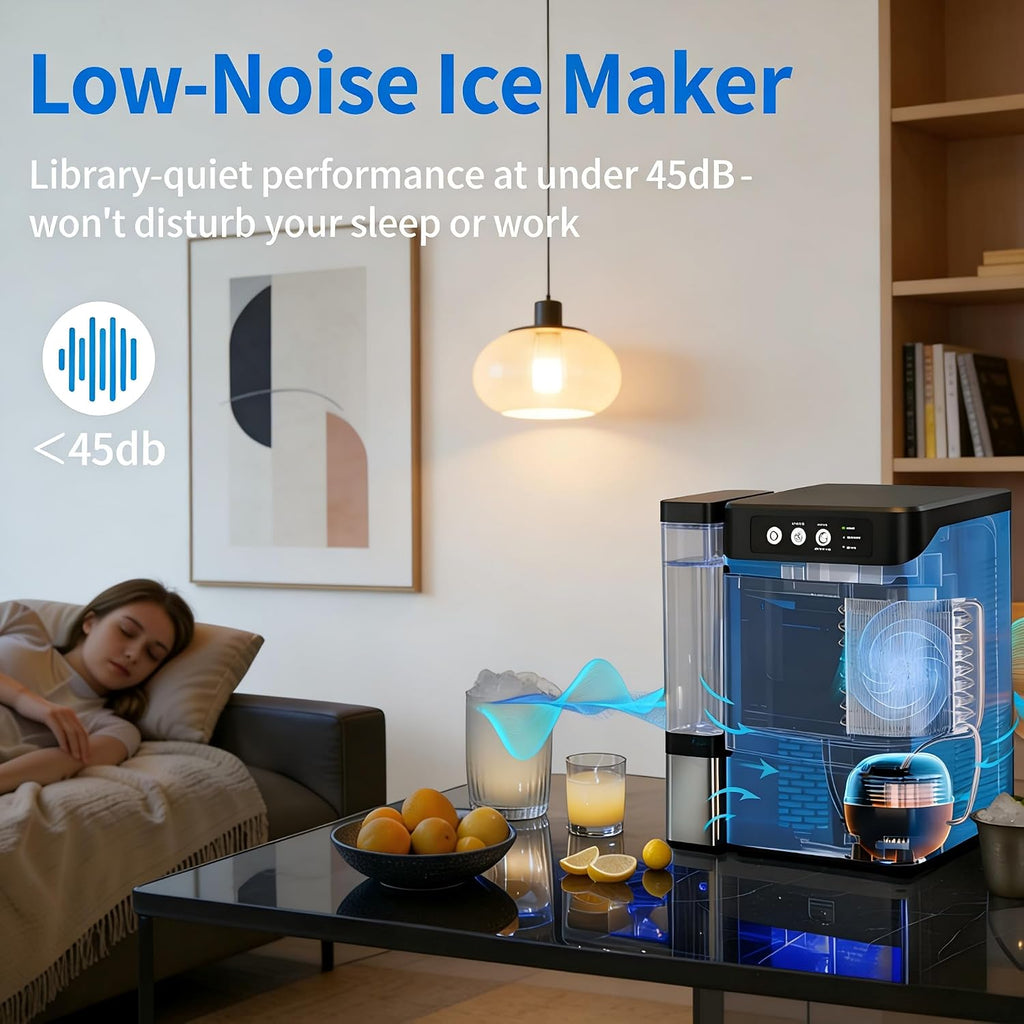 Compact Silver Nugget Ice Maker