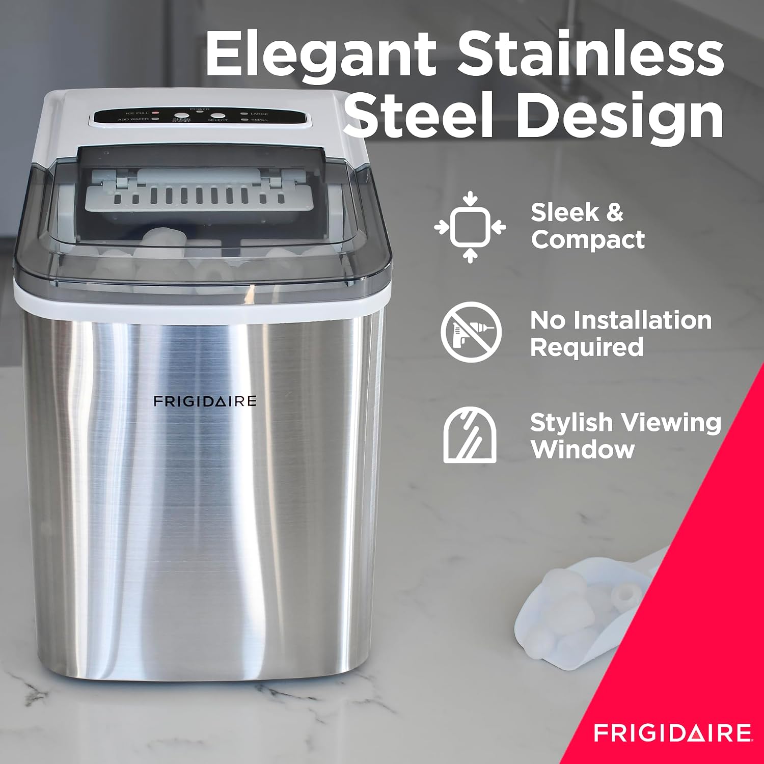 Stainless Compact Ice Maker