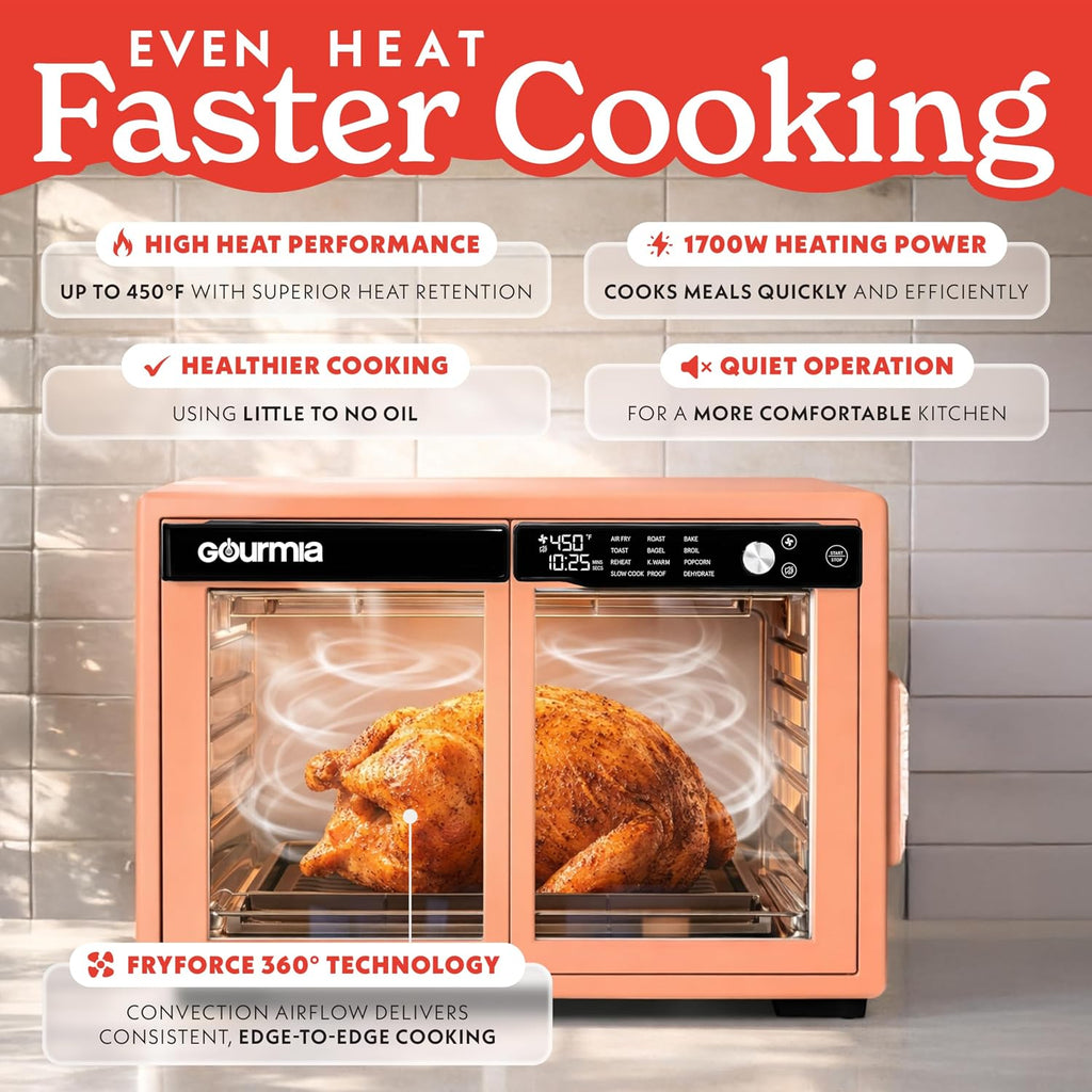 Peach French Door Air Fryer Oven
