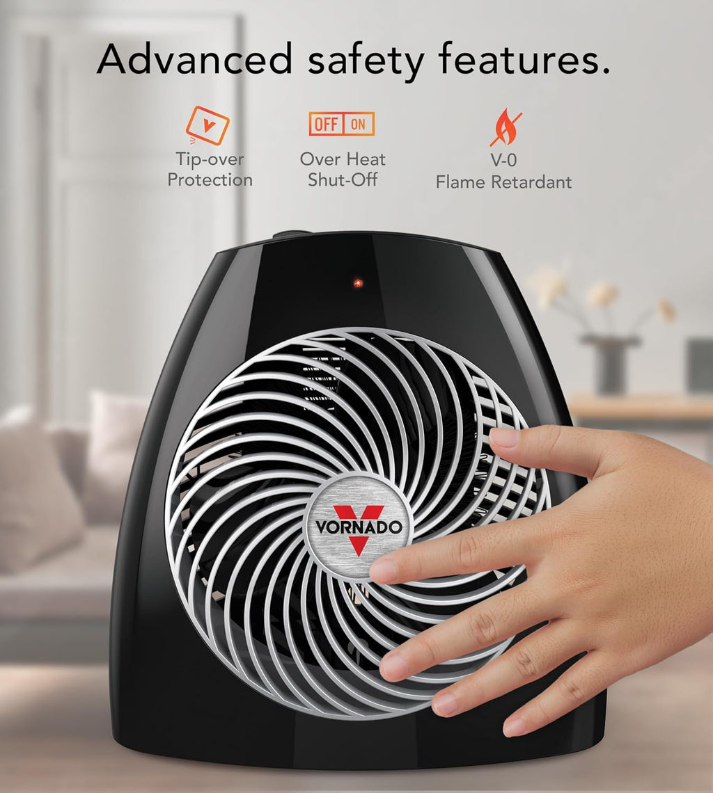 Black Whole Room Space Heater with Safety Shut Off