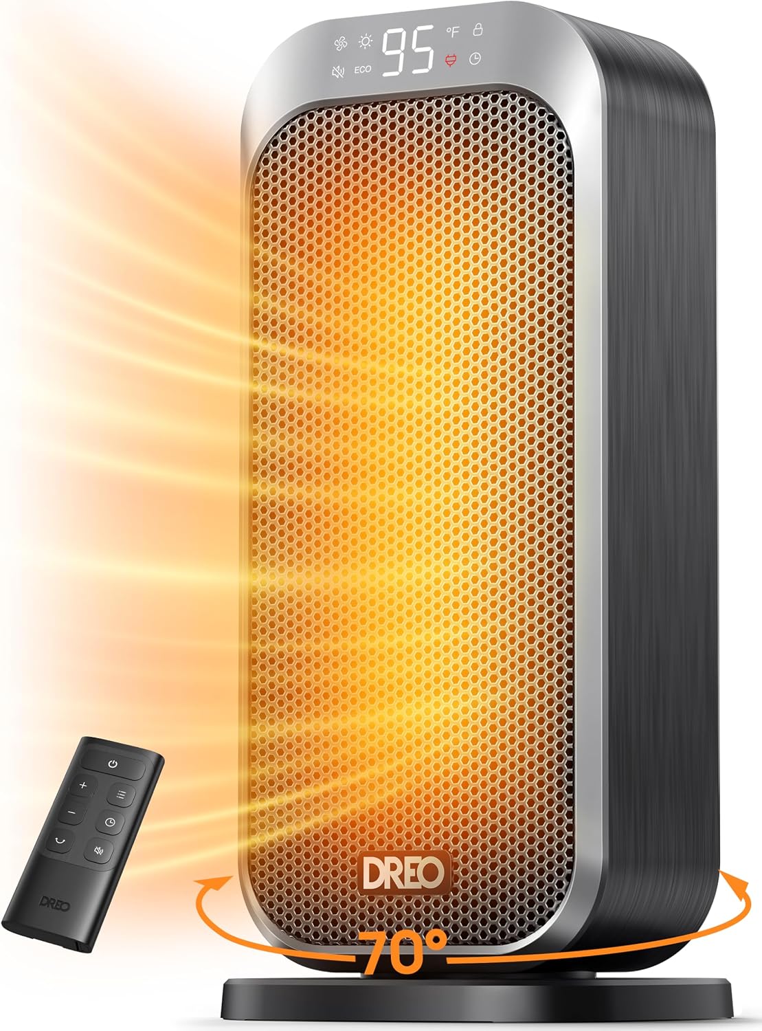 1500W Quiet Oscillating PTC Ceramic Space Heater with Remote Timer