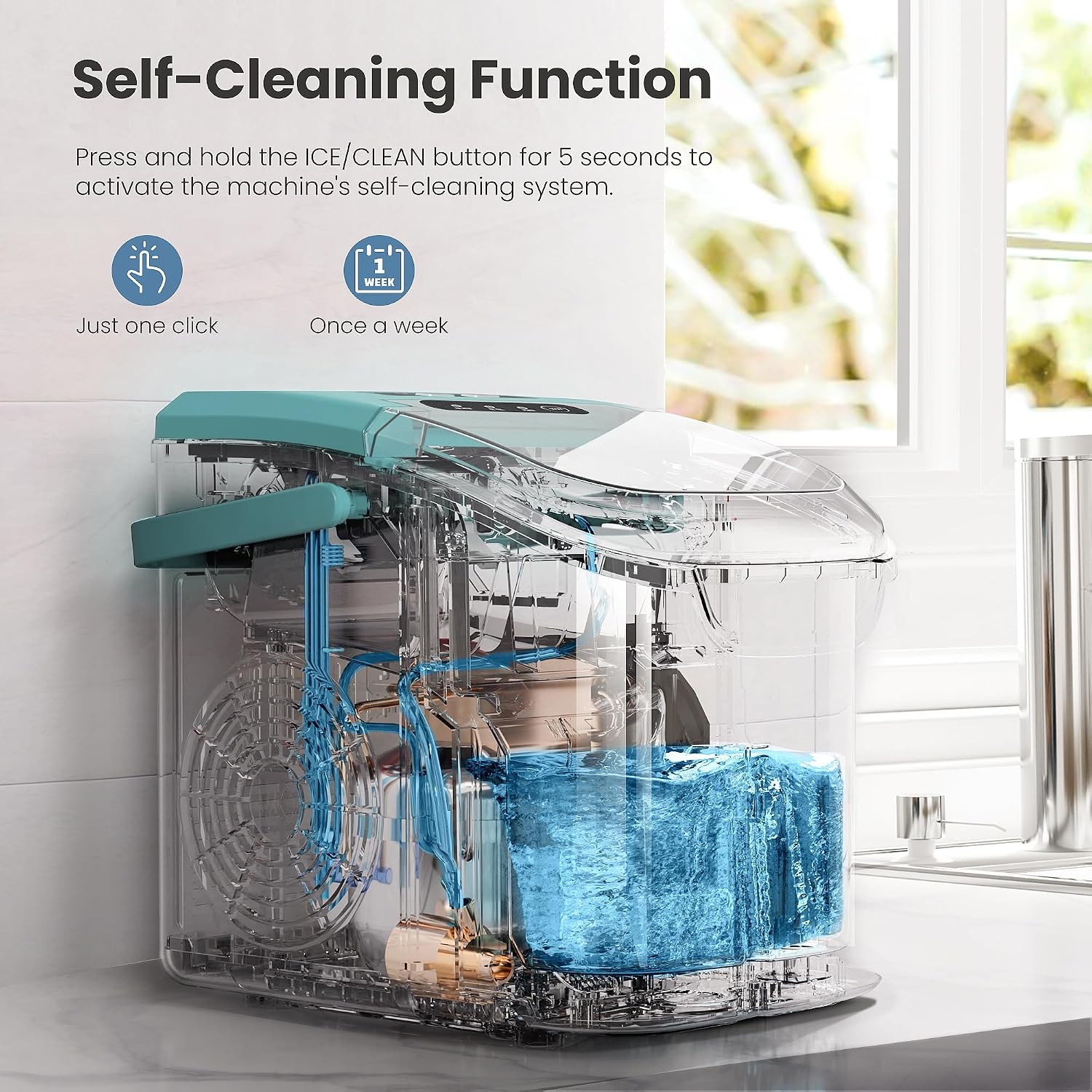Green Countertop Ice Maker