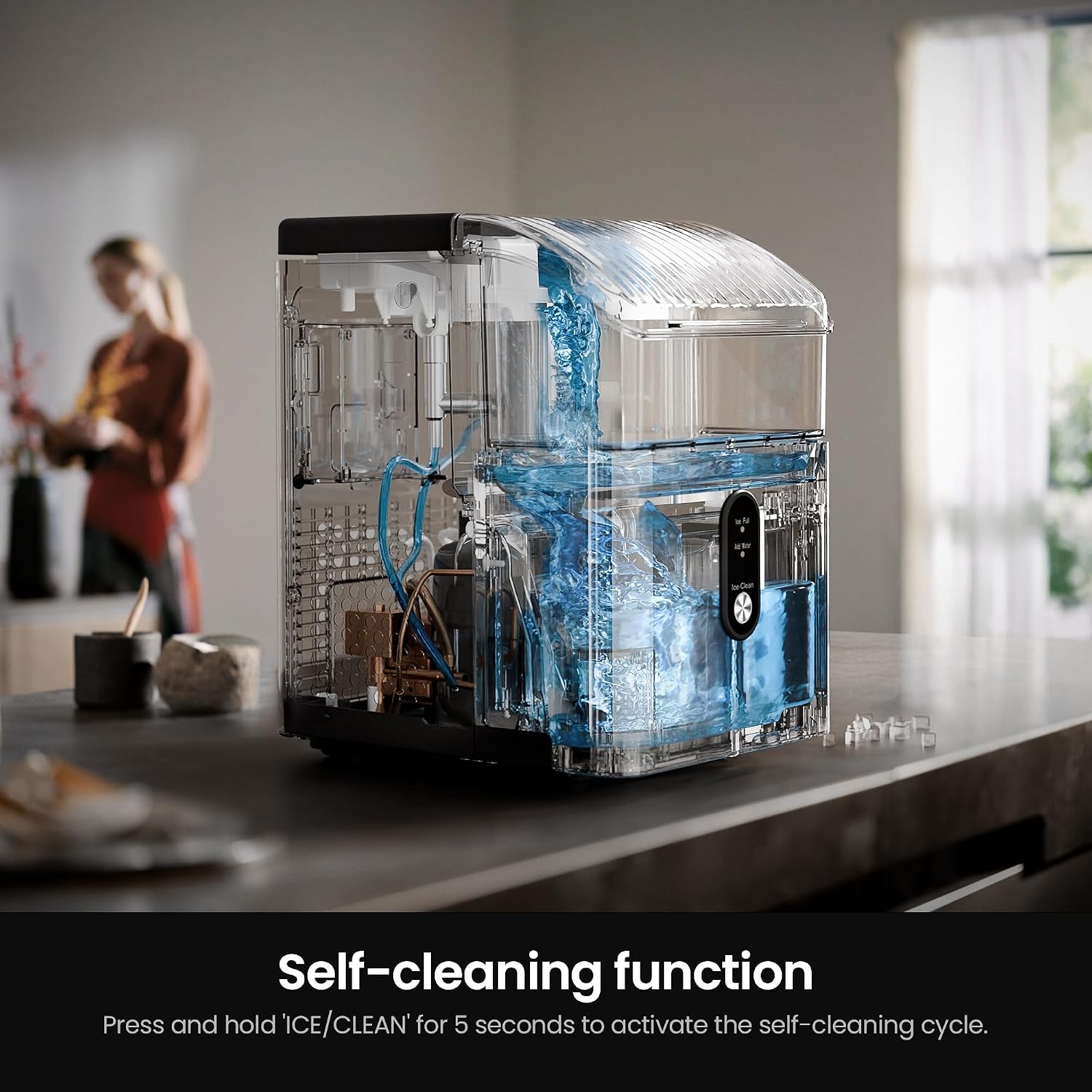Silver Portable Nugget Ice Maker