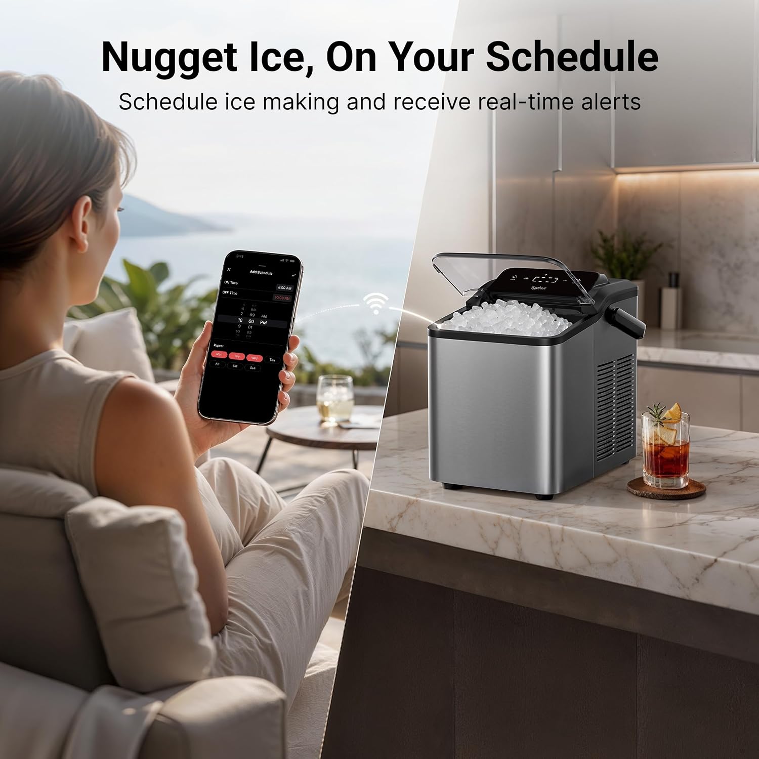 Smart Silver Nugget Ice Maker