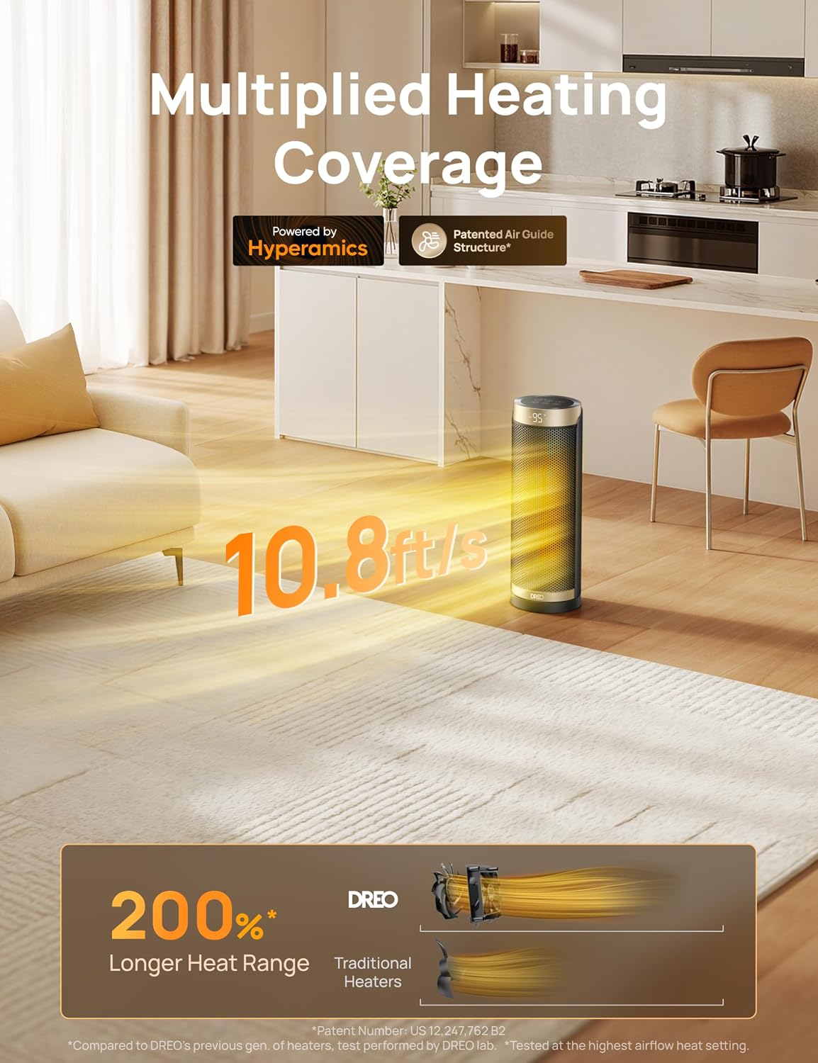 1500W Dreo Oscillating Portable Space Heater with Remote Control