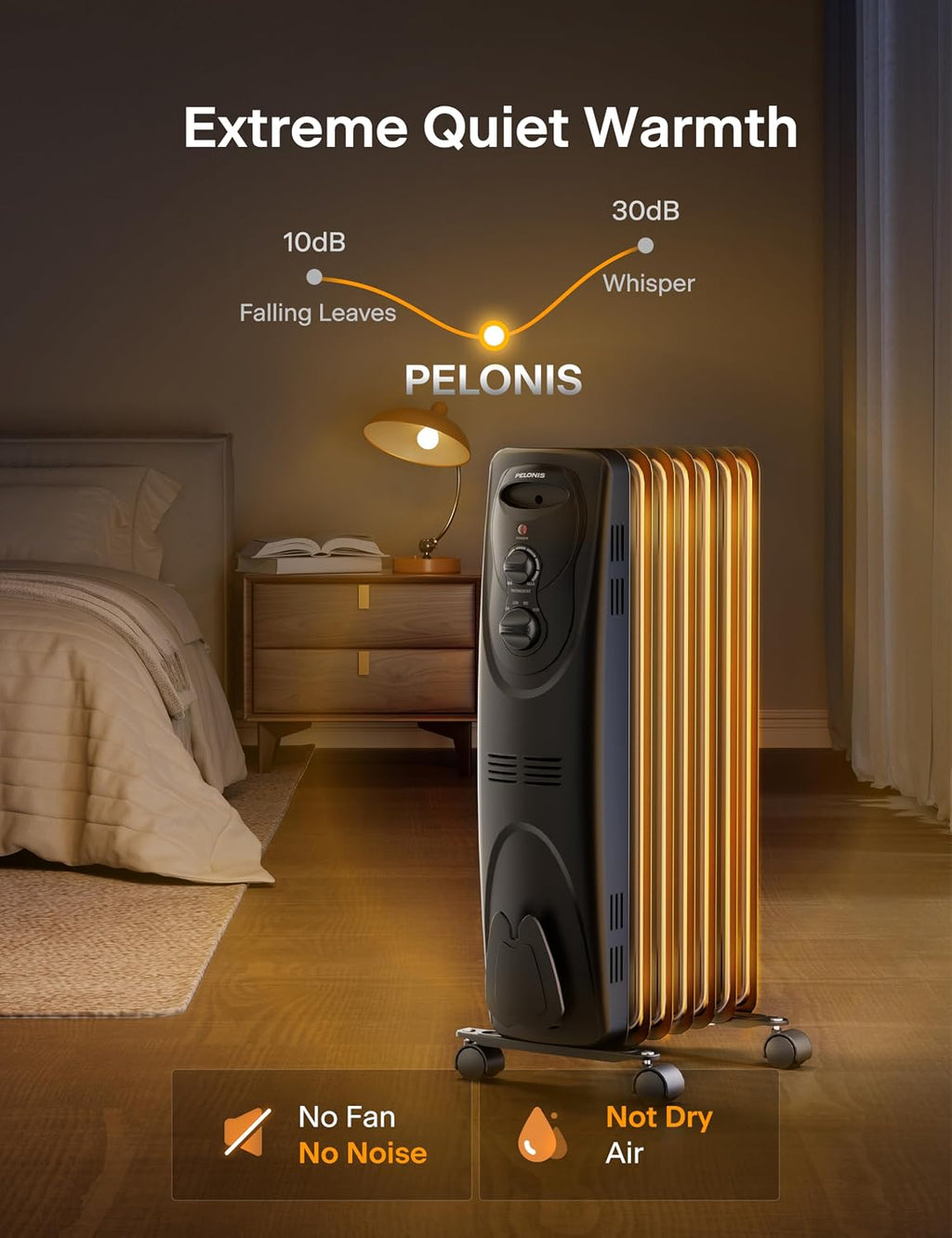 1500W Quiet Oil Filled Radiator Space Heater