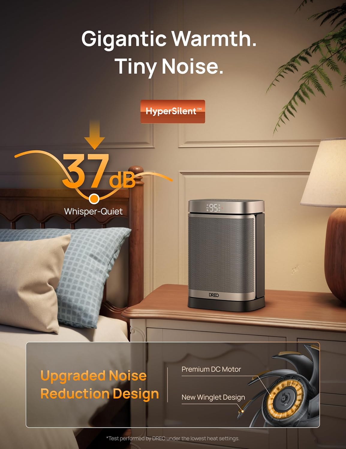 1500W Oscillating PTC Ceramic Space Heater with Remote & Timer