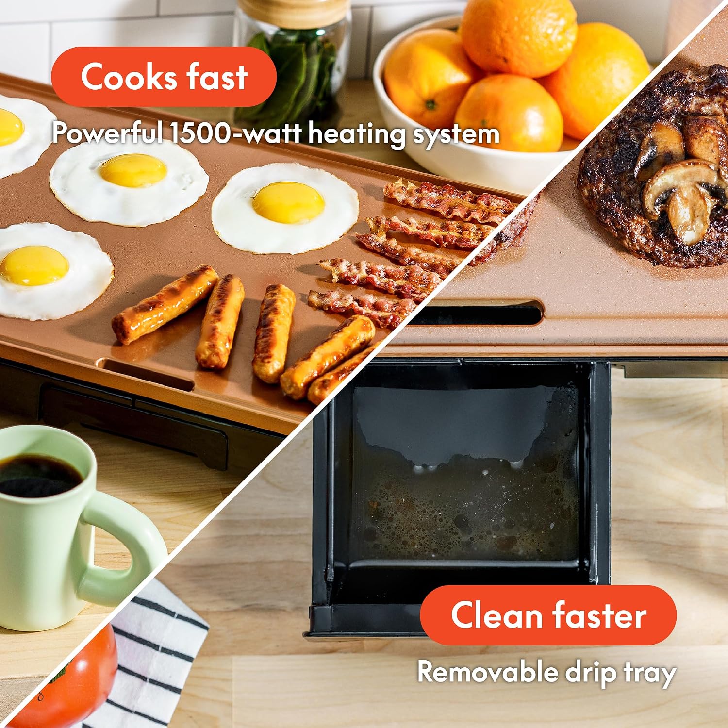 Copper XL Ceramic Electric Griddle