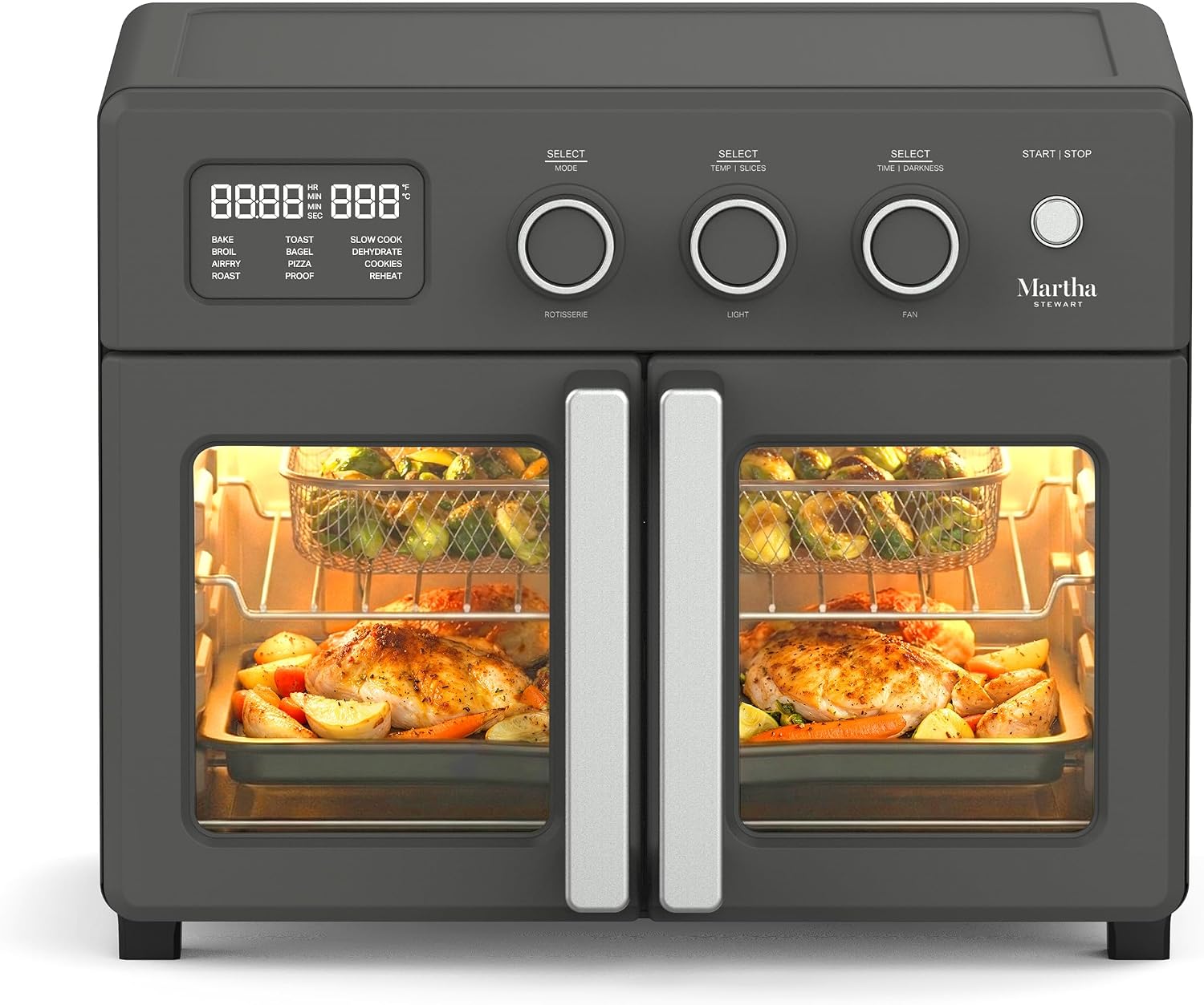 12-in-1 Caviar Gray French Door Air Fryer Oven