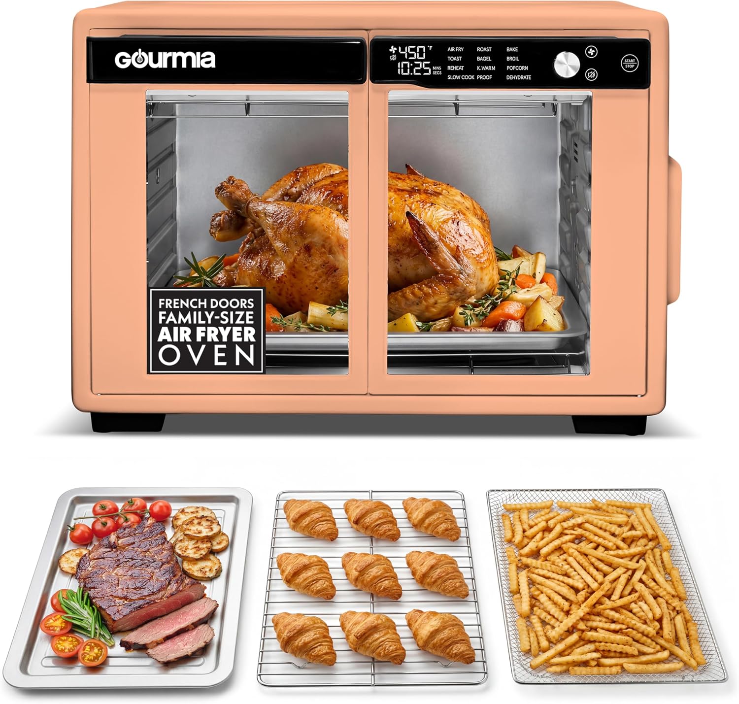 Peach French Door Air Fryer Oven
