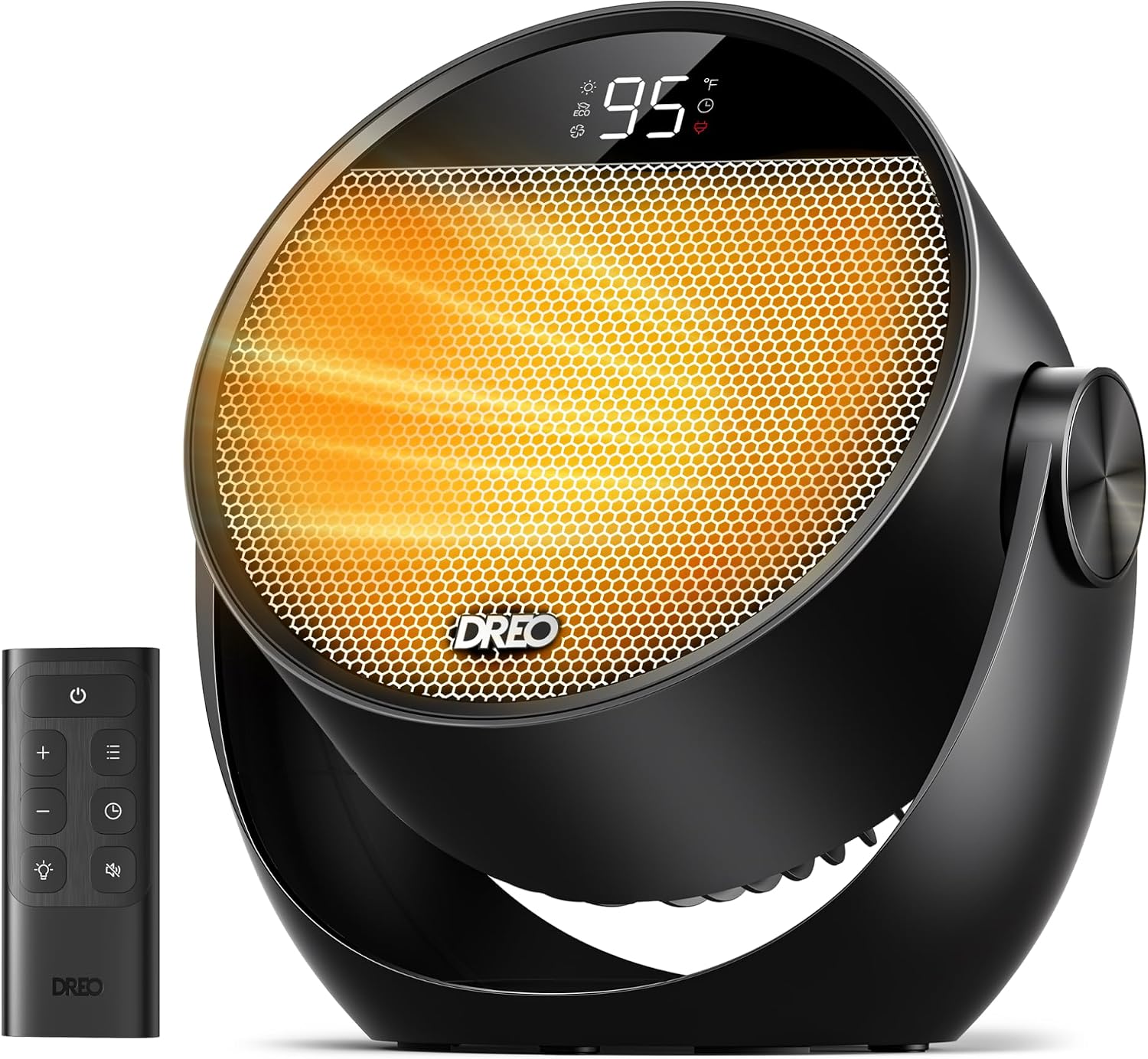 1500W Black Tilt Portable Desk Space Heater with Remote
