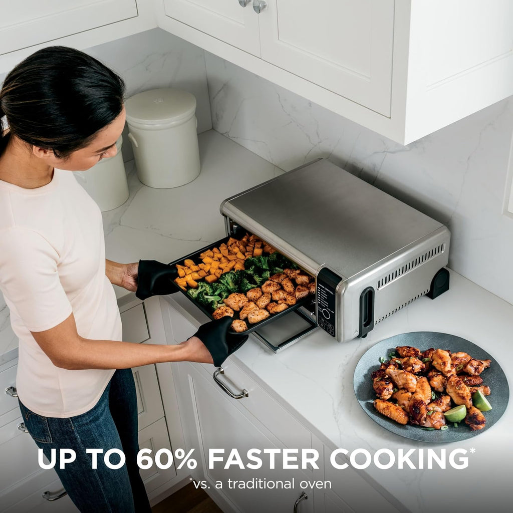 8-in-1 Silver Flip Air Fryer Oven