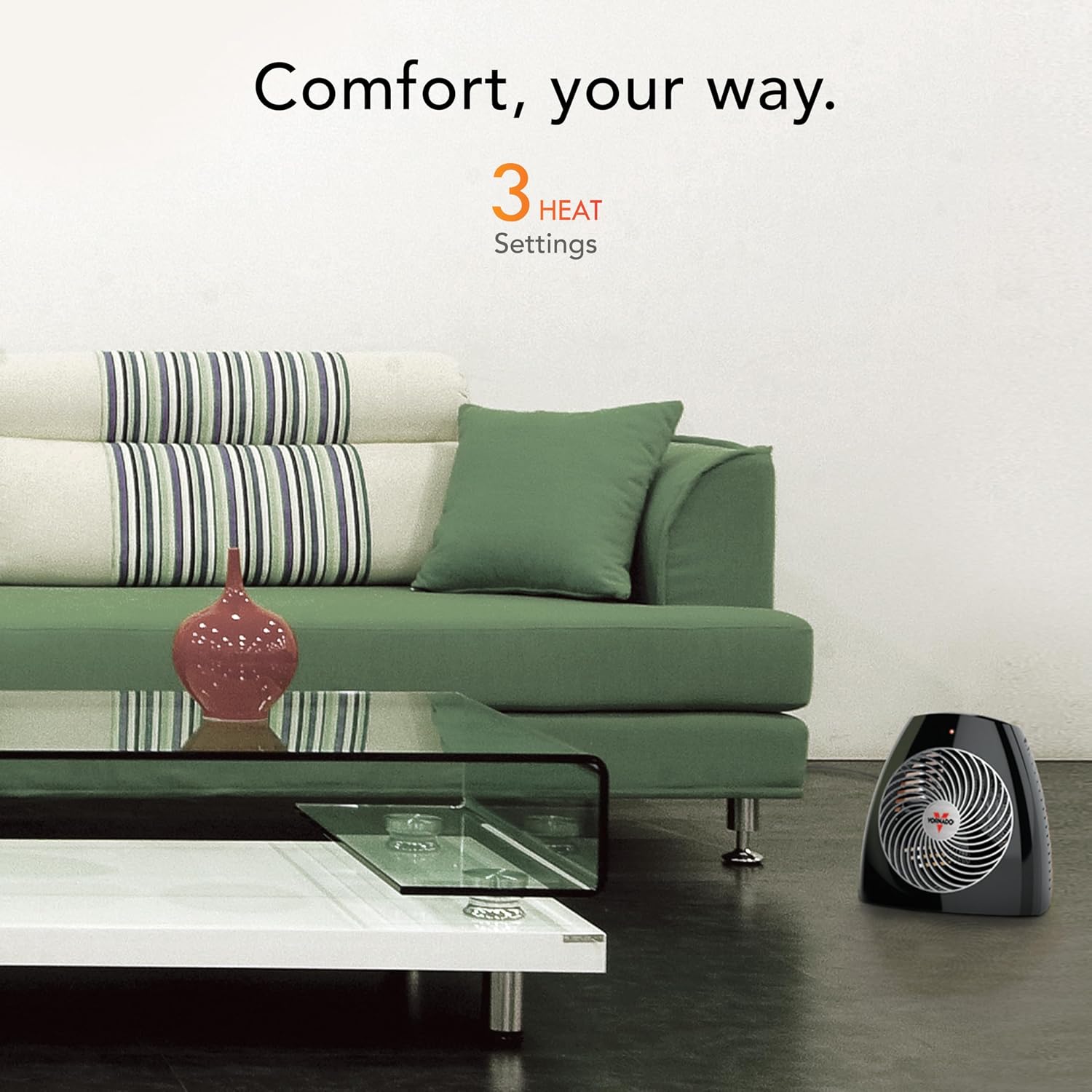 Black Whole Room Space Heater with Safety Shut Off