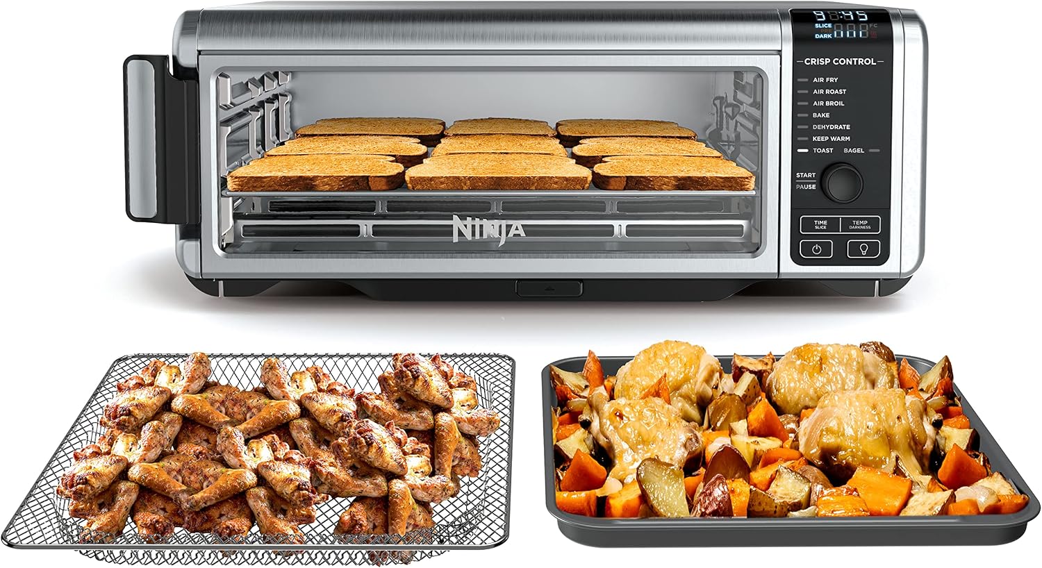 8-in-1 Silver Flip Air Fryer Oven
