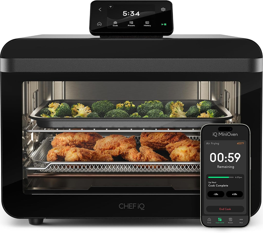 11-in-1 Black MiniOven Smart Air Fryer Toaster Oven