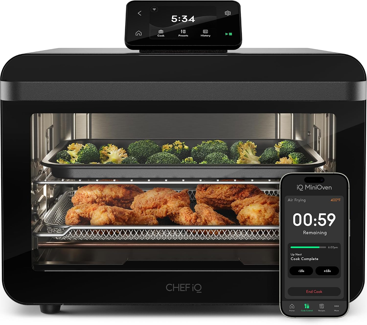 11-in-1 Black MiniOven Smart Air Fryer Toaster Oven