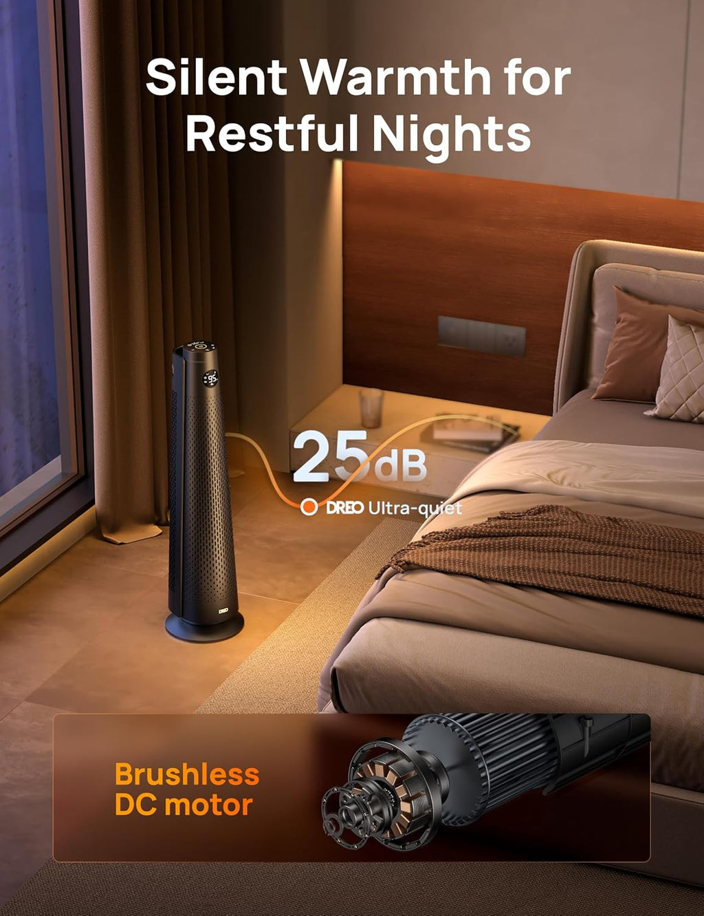 30" Black Oscillating Space Heater with Remote Control