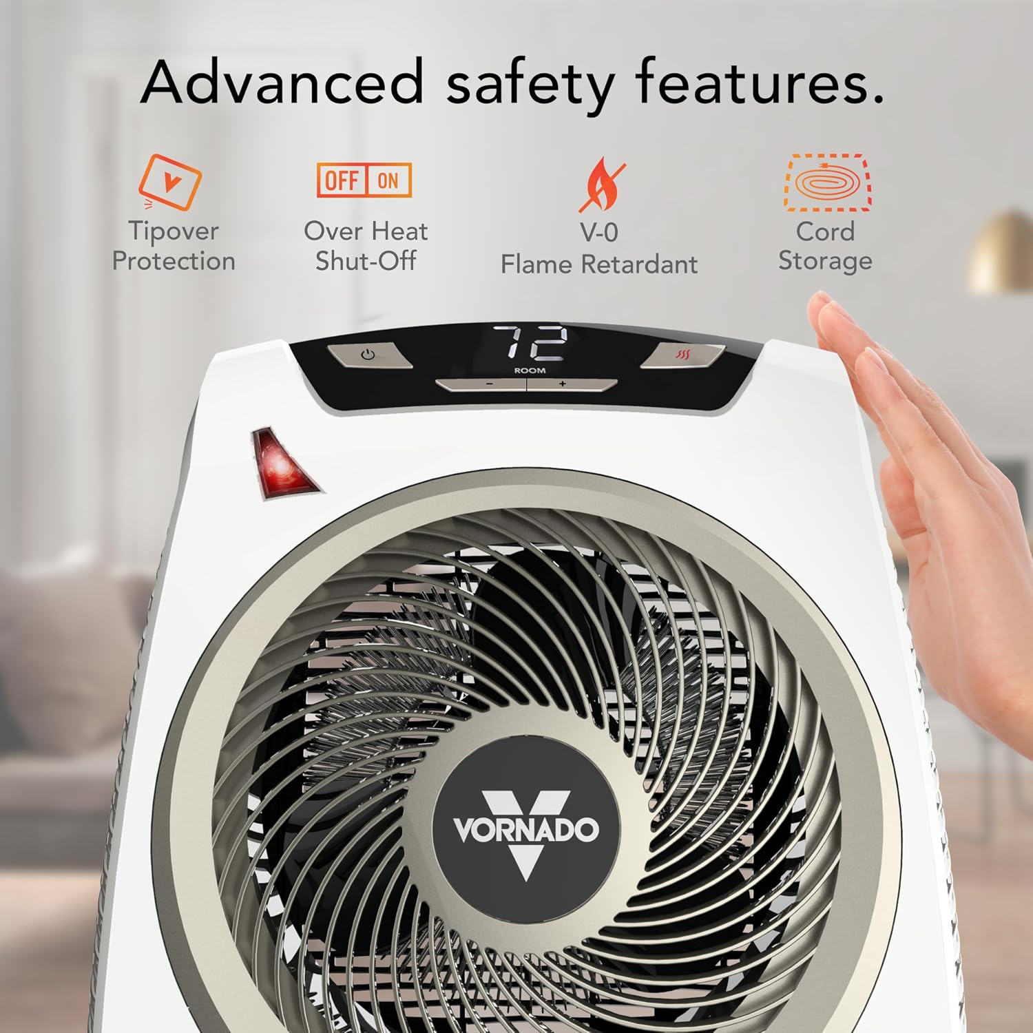 White Digital Whole Room Electric Space Heater