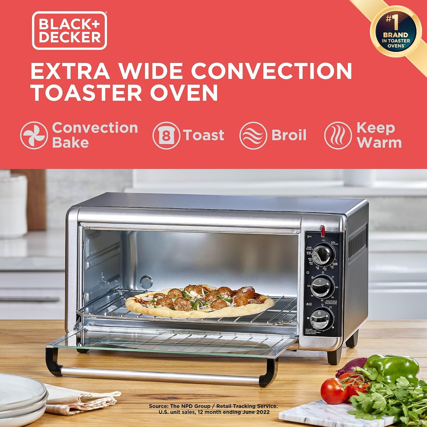 8-Slice Stainless Steel Convection Toaster Oven