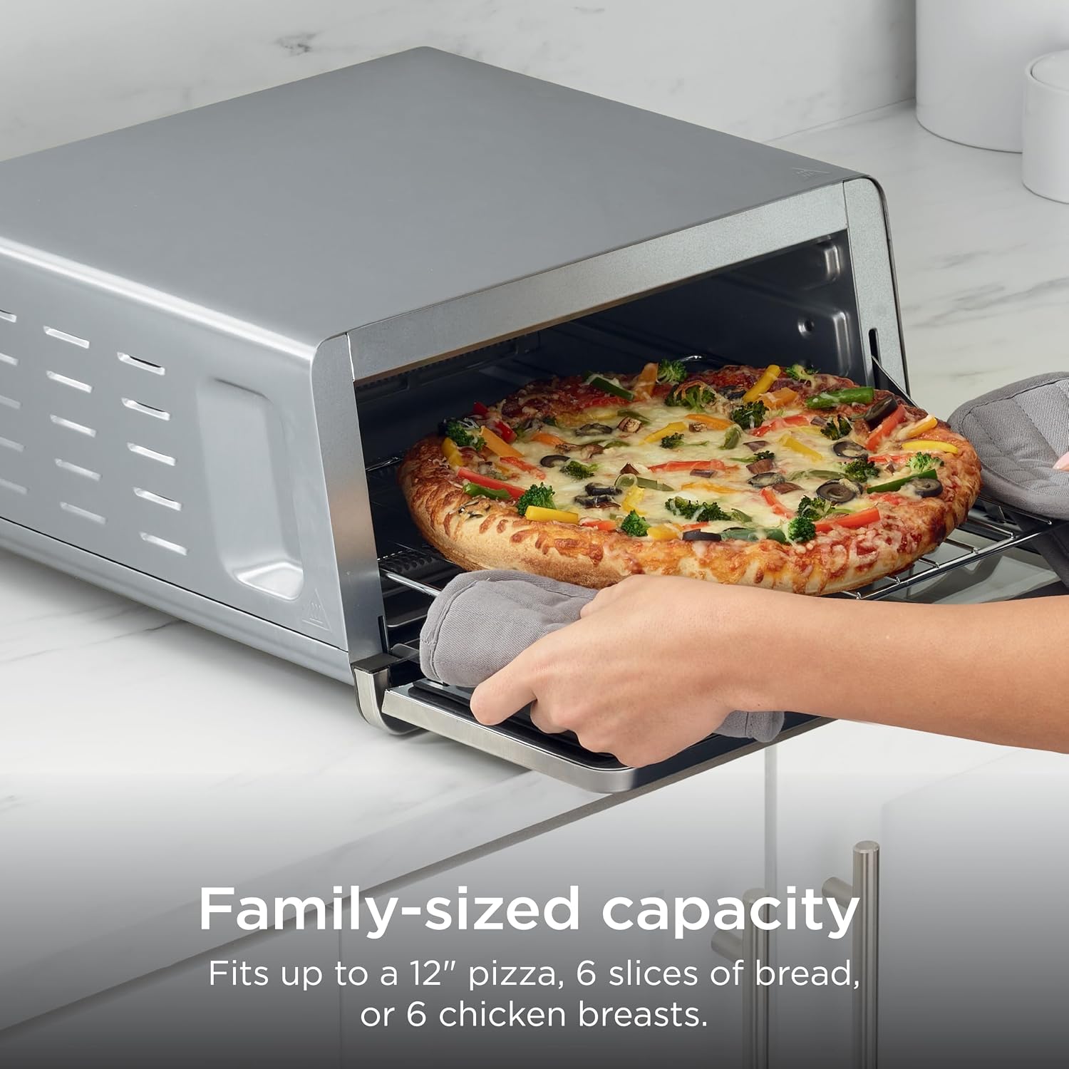 8-in-1 Flip Storage Stainless Steel Air Fryer Oven