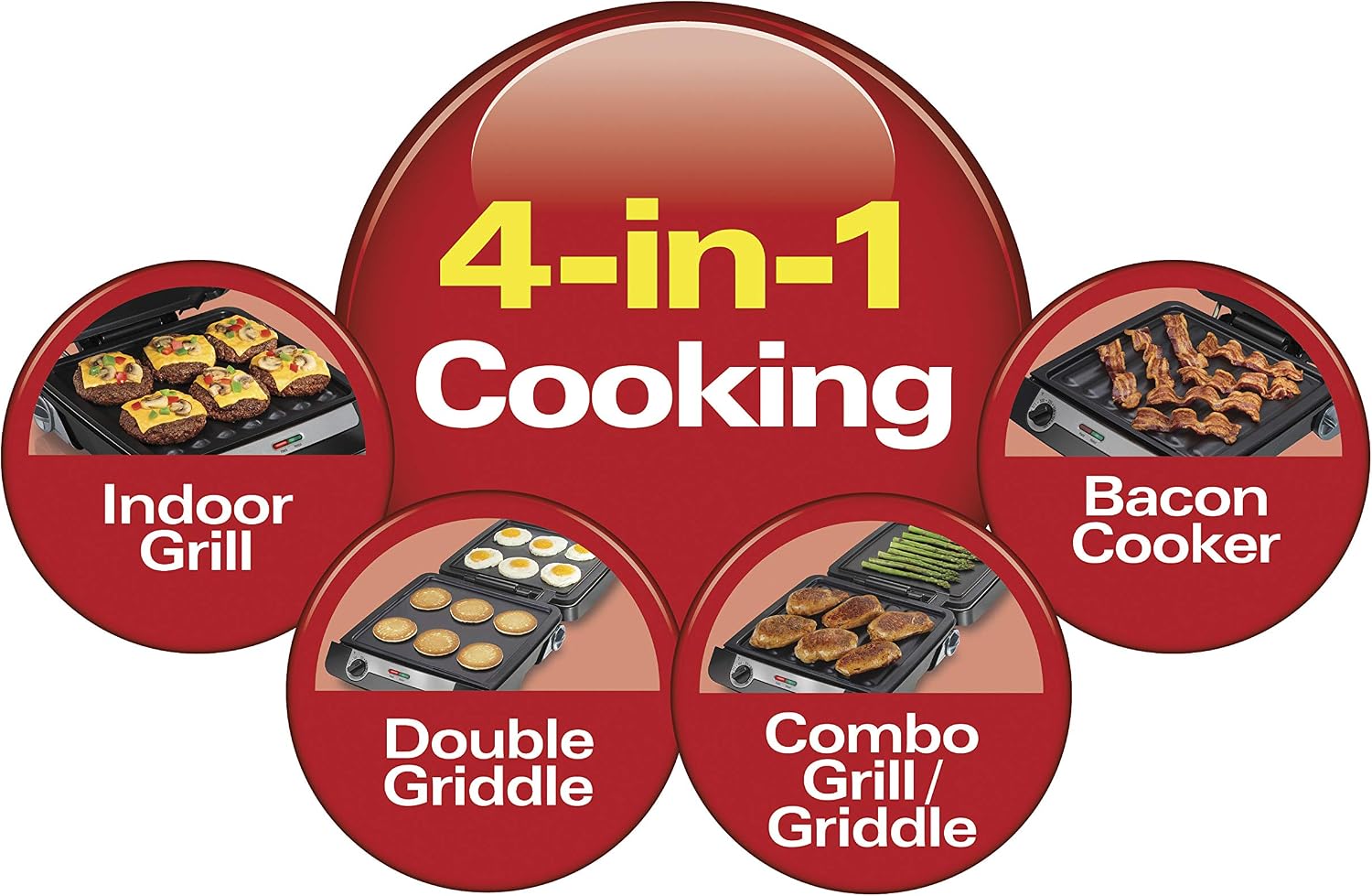 4-in-1 Electric Grill Griddle Combo