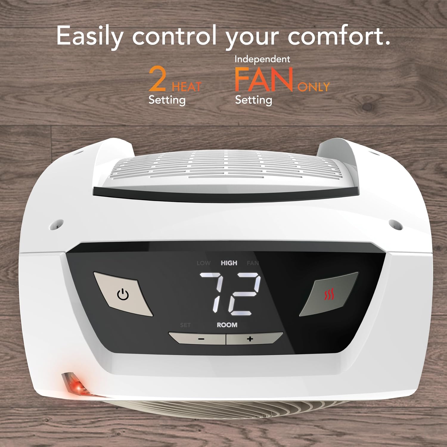 White Digital Whole Room Electric Space Heater