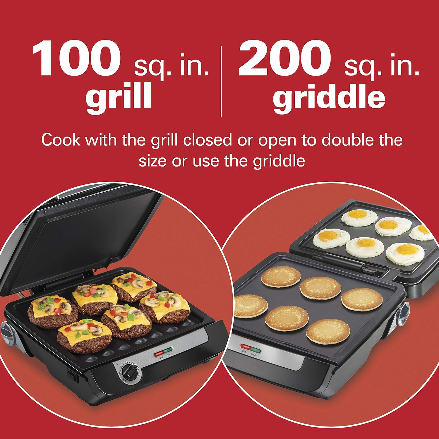 4-in-1 Electric Grill Griddle Combo