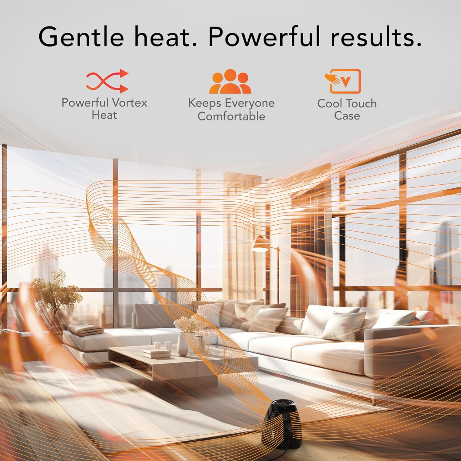 Black Whole Room Space Heater with Safety Shut Off