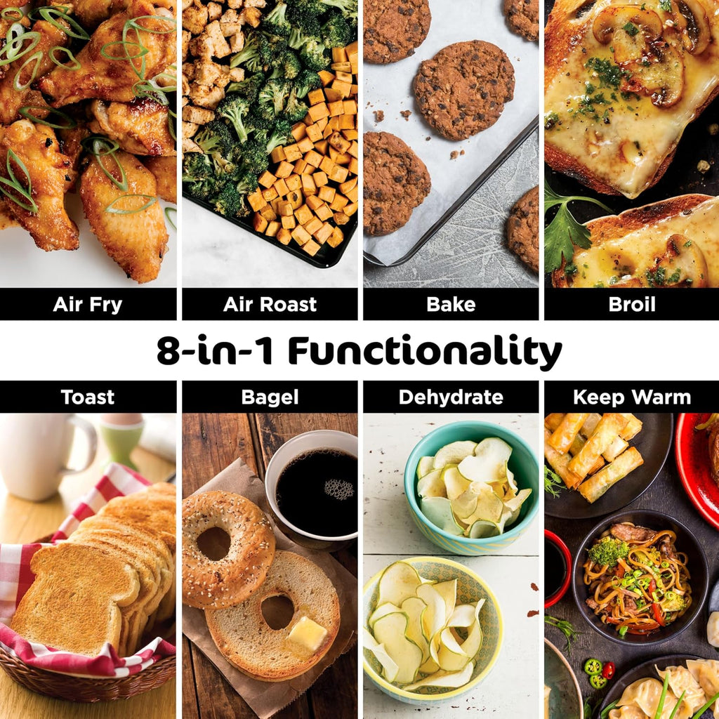 8-in-1 Silver Flip Air Fryer Oven