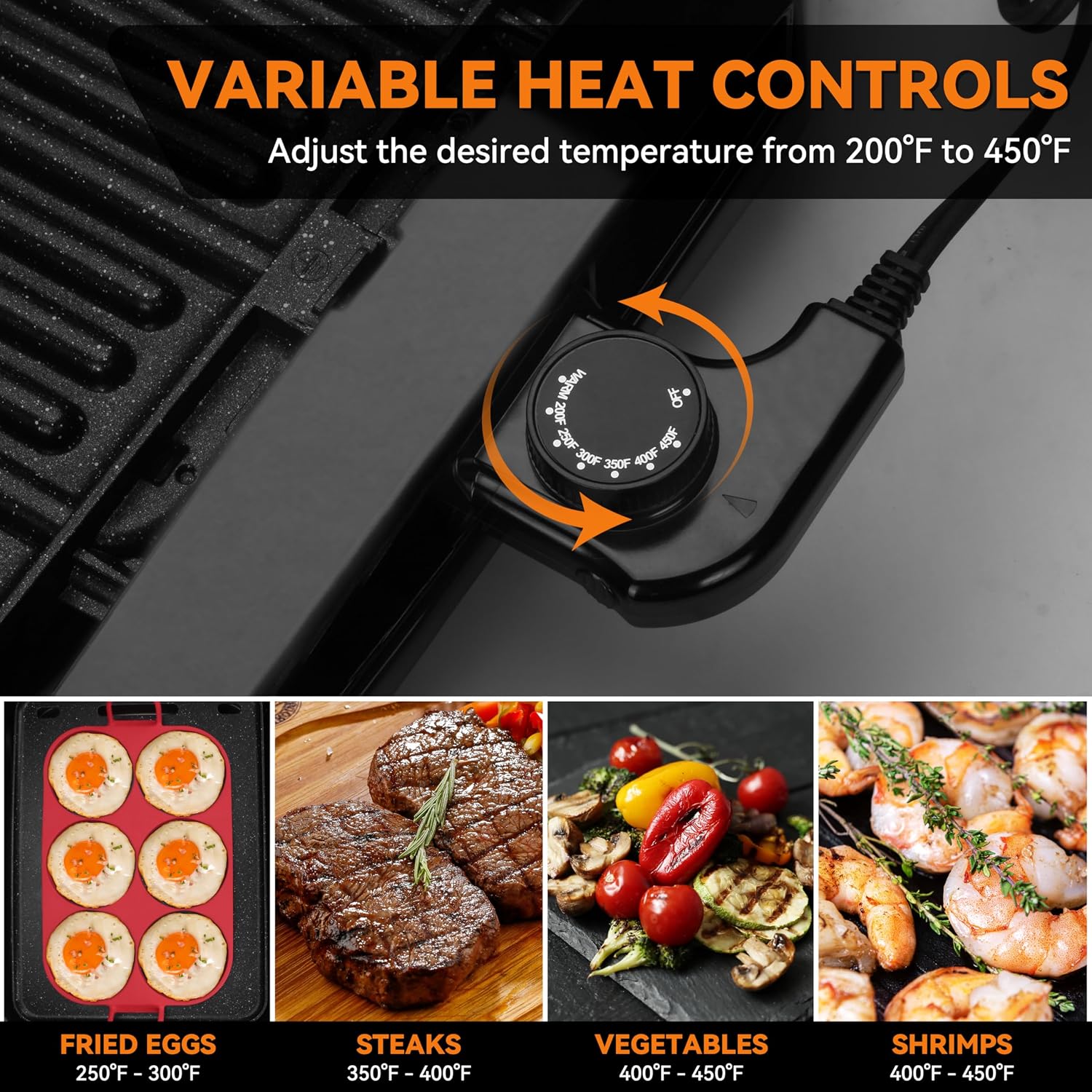 2-in-1 Graphite Indoor Grill Griddle